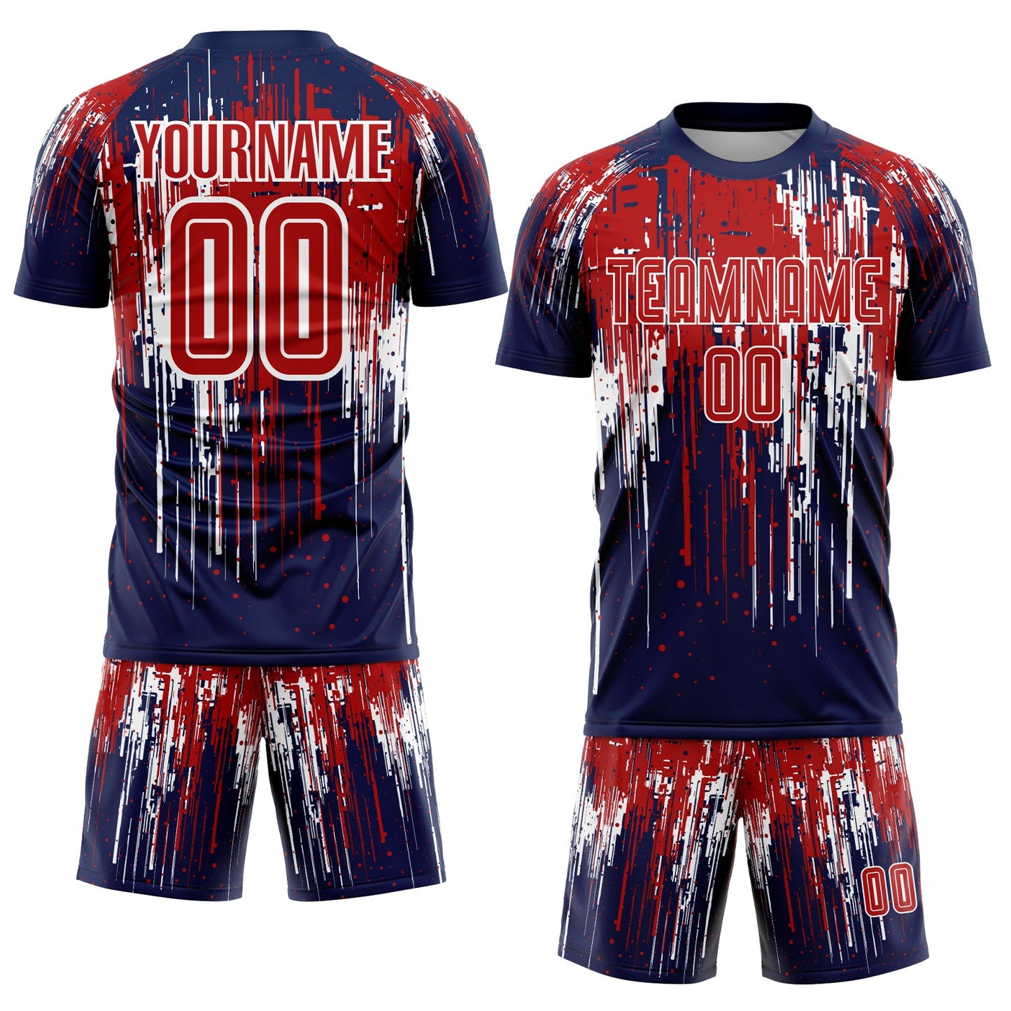 Custom Red Royal-White Sublimation Soccer Uniform Jersey view 2