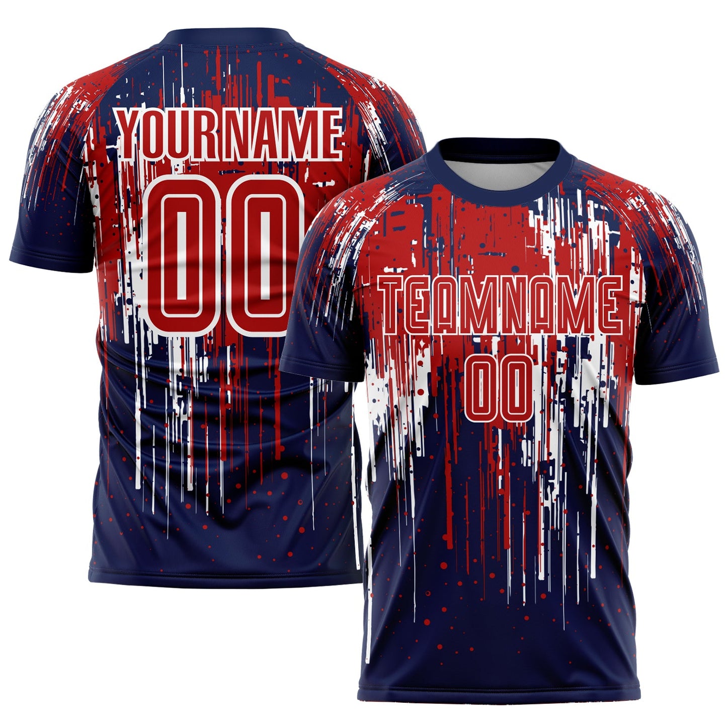 Custom Red Royal-White Sublimation Soccer Uniform Jersey - Main View