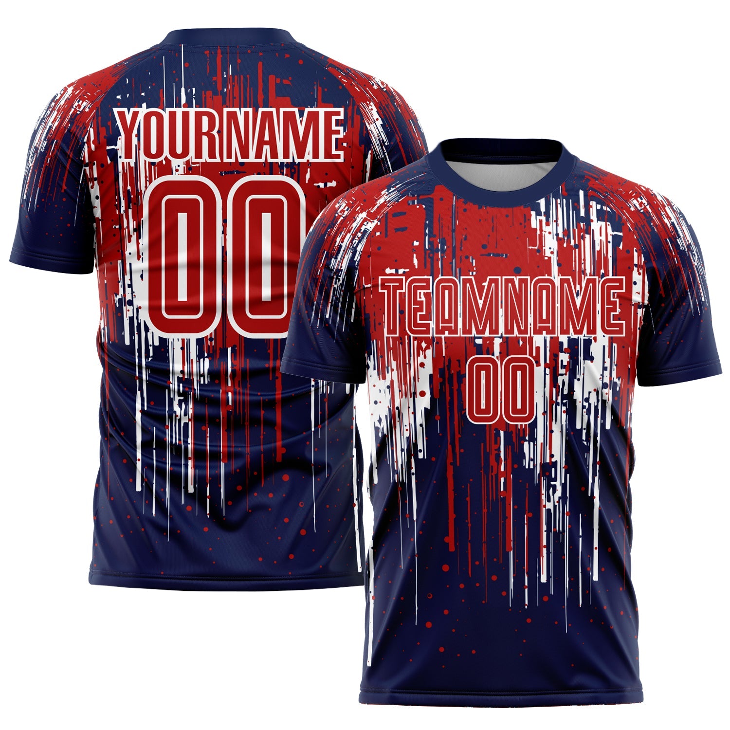 Custom Red Royal-White Sublimation Soccer Uniform Jersey - Main View