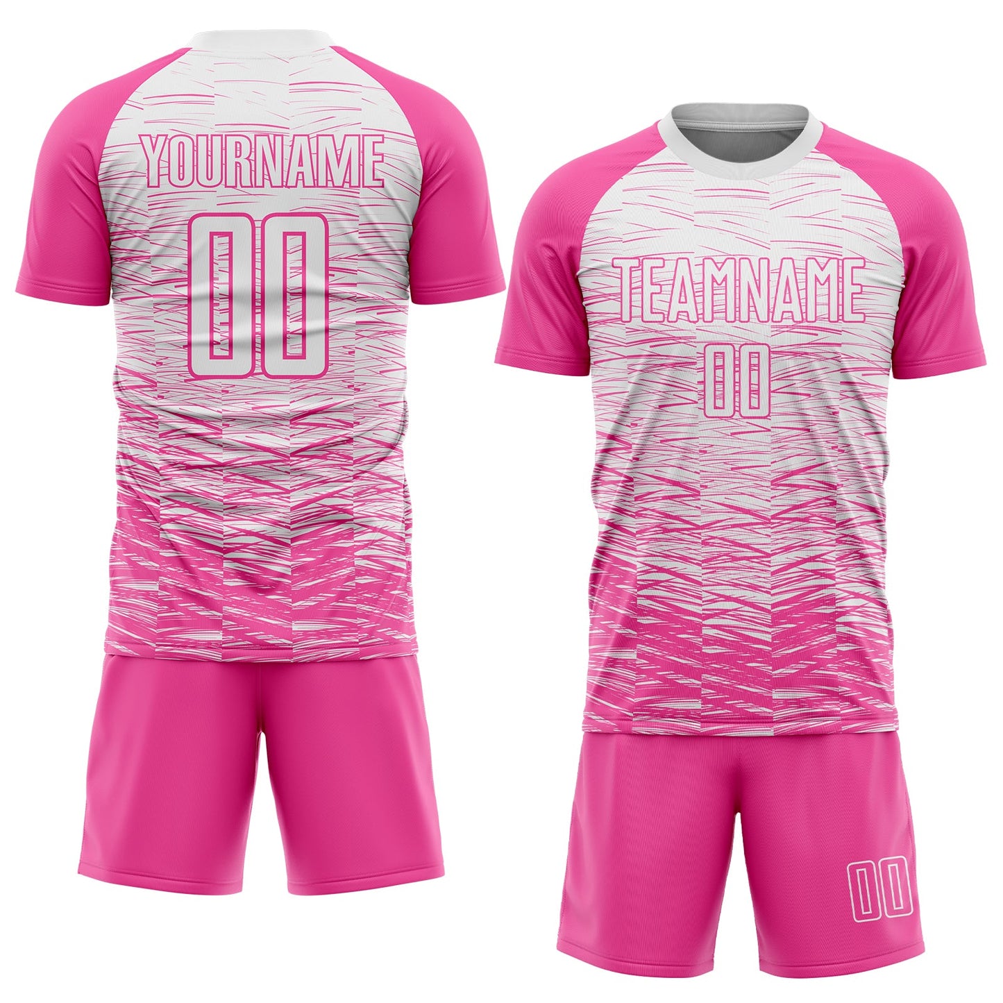 Custom Pink White Sublimation Soccer Uniform Jersey view 2