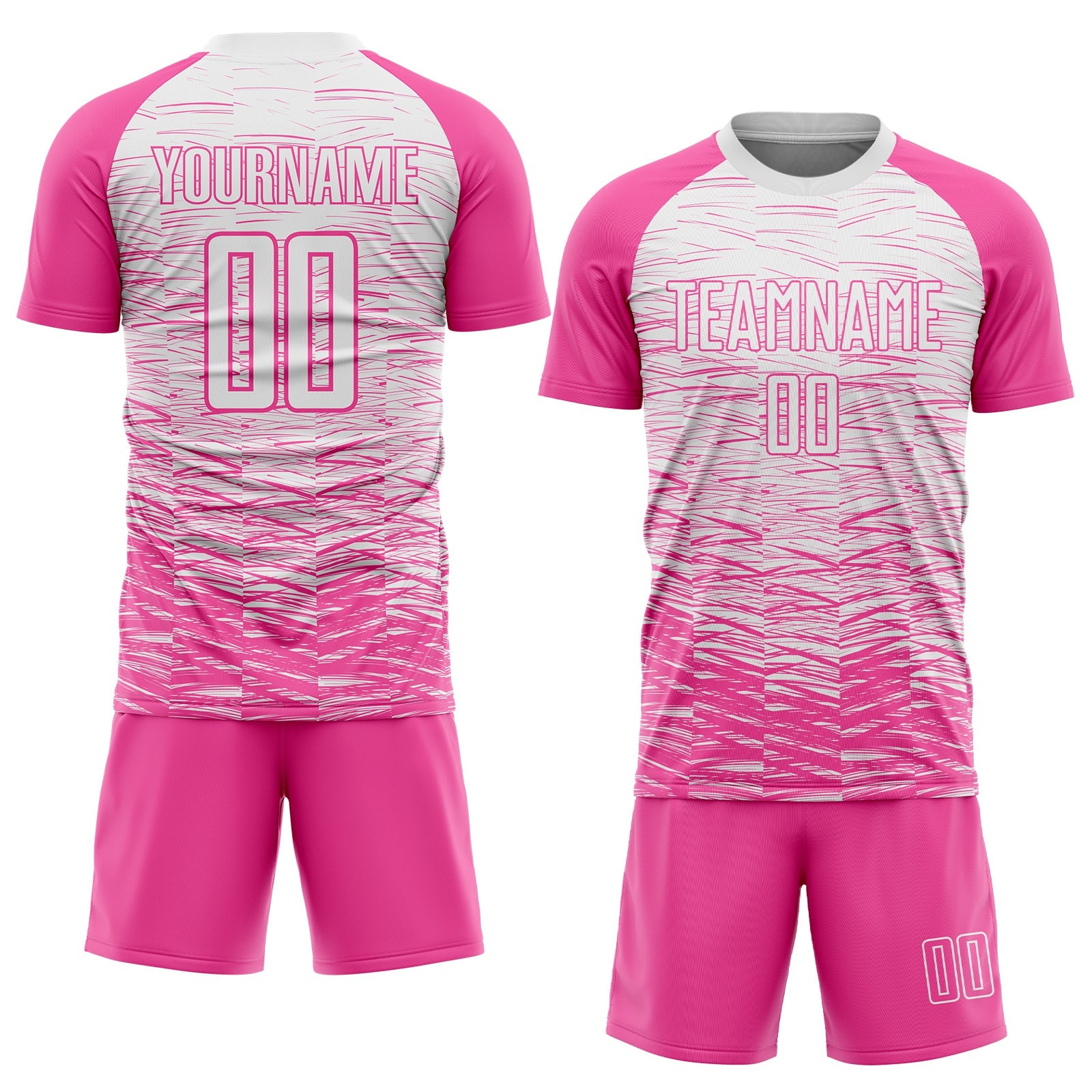 Custom Pink White Sublimation Soccer Uniform Jersey view 2