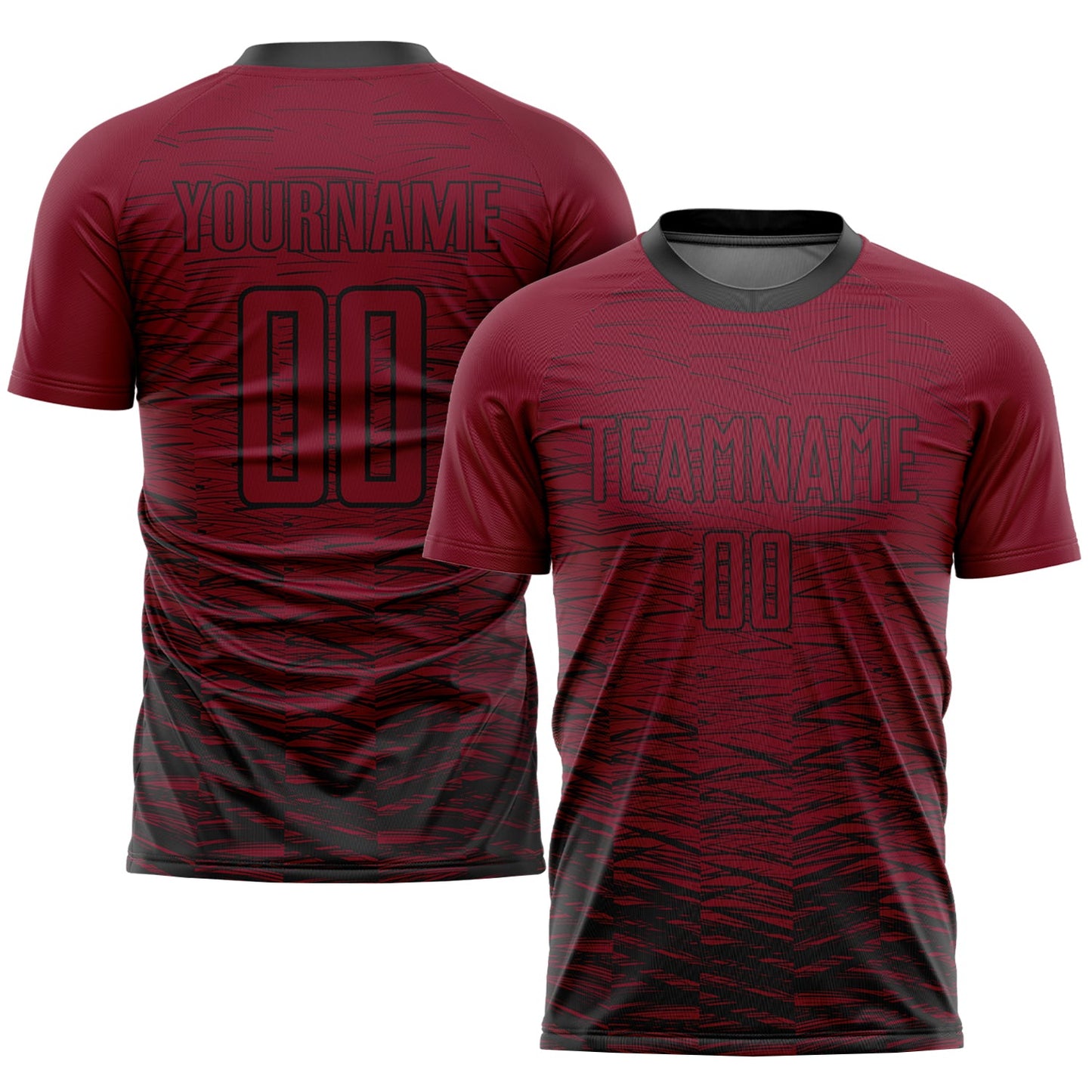 Custom Crimosn Black Sublimation Soccer Uniform Jersey - Main View