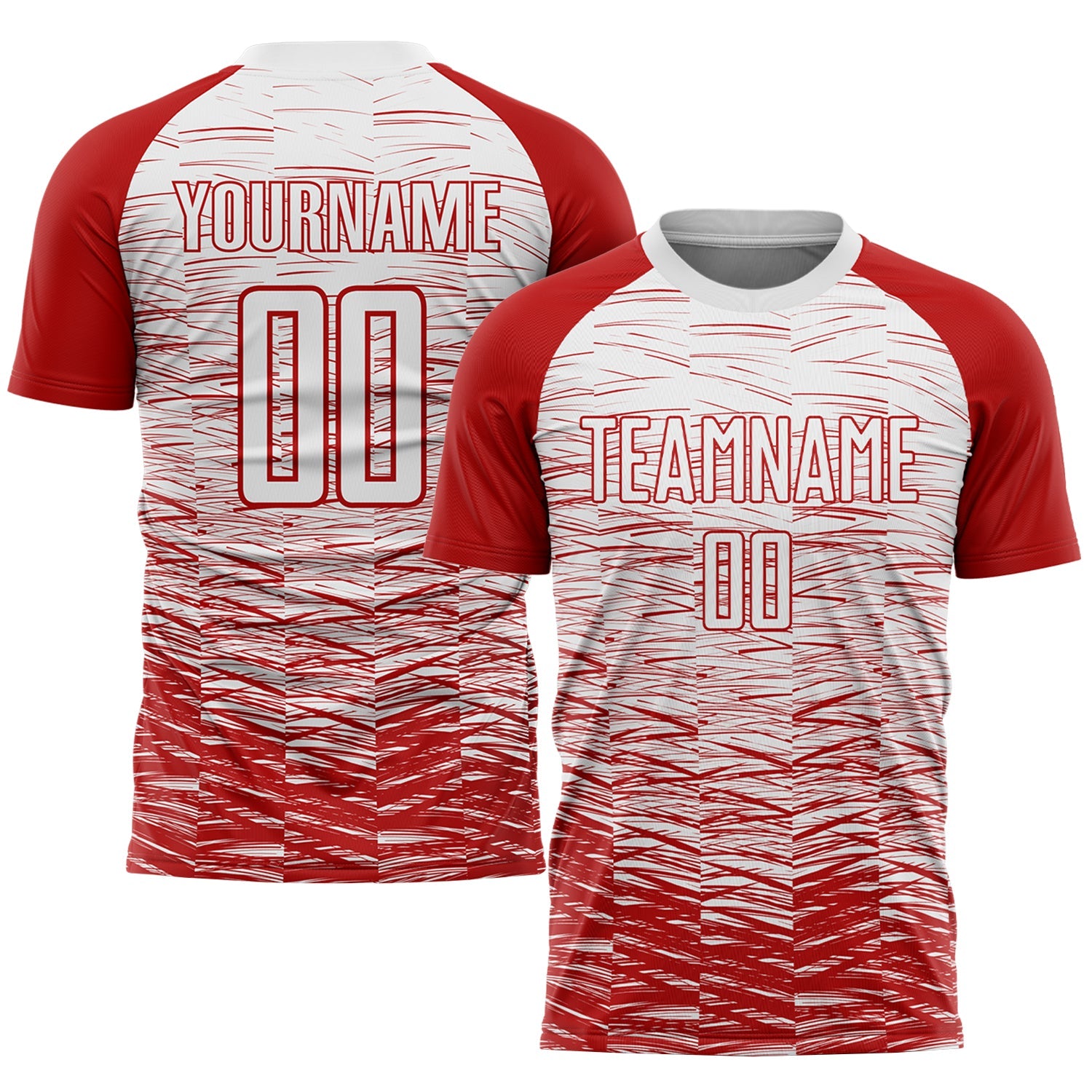 Custom Red White Sublimation Soccer Uniform Jersey - Main View