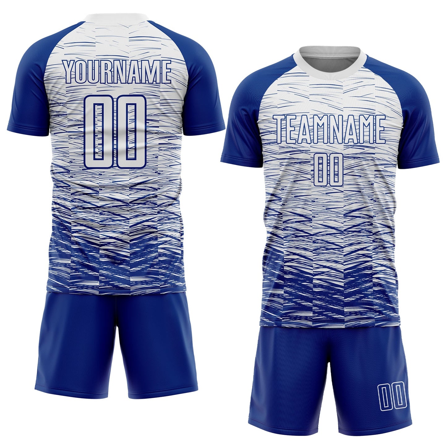 Custom Royal White Sublimation Soccer Uniform Jersey view 2