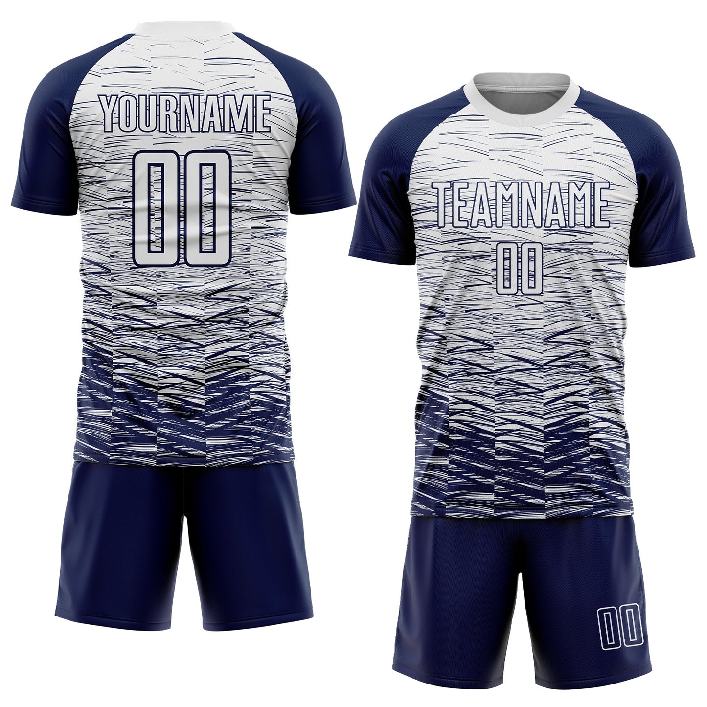 Custom Navy White Sublimation Soccer Uniform Jersey view 2