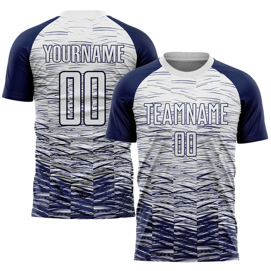 Custom Navy White Sublimation Soccer Uniform Jersey - Main View