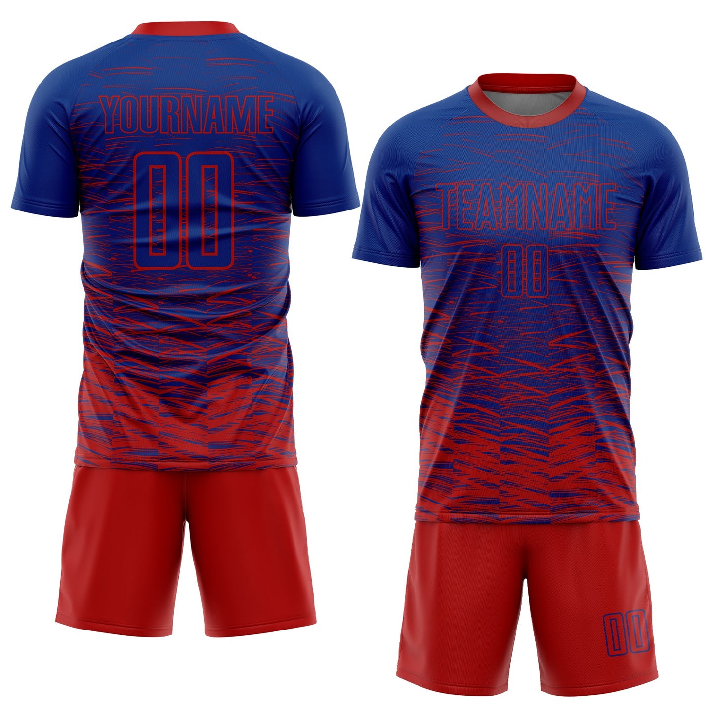 Custom Royal Red Sublimation Soccer Uniform Jersey view 2
