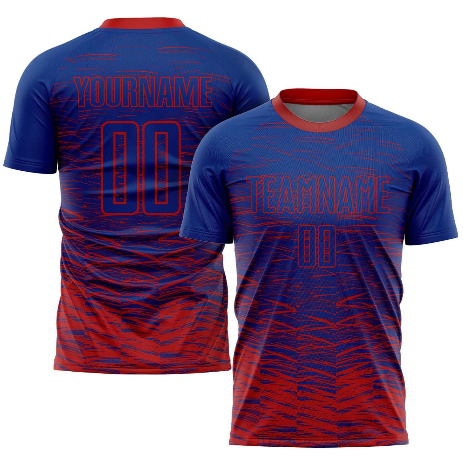Custom Royal Red Sublimation Soccer Uniform Jersey - Main View