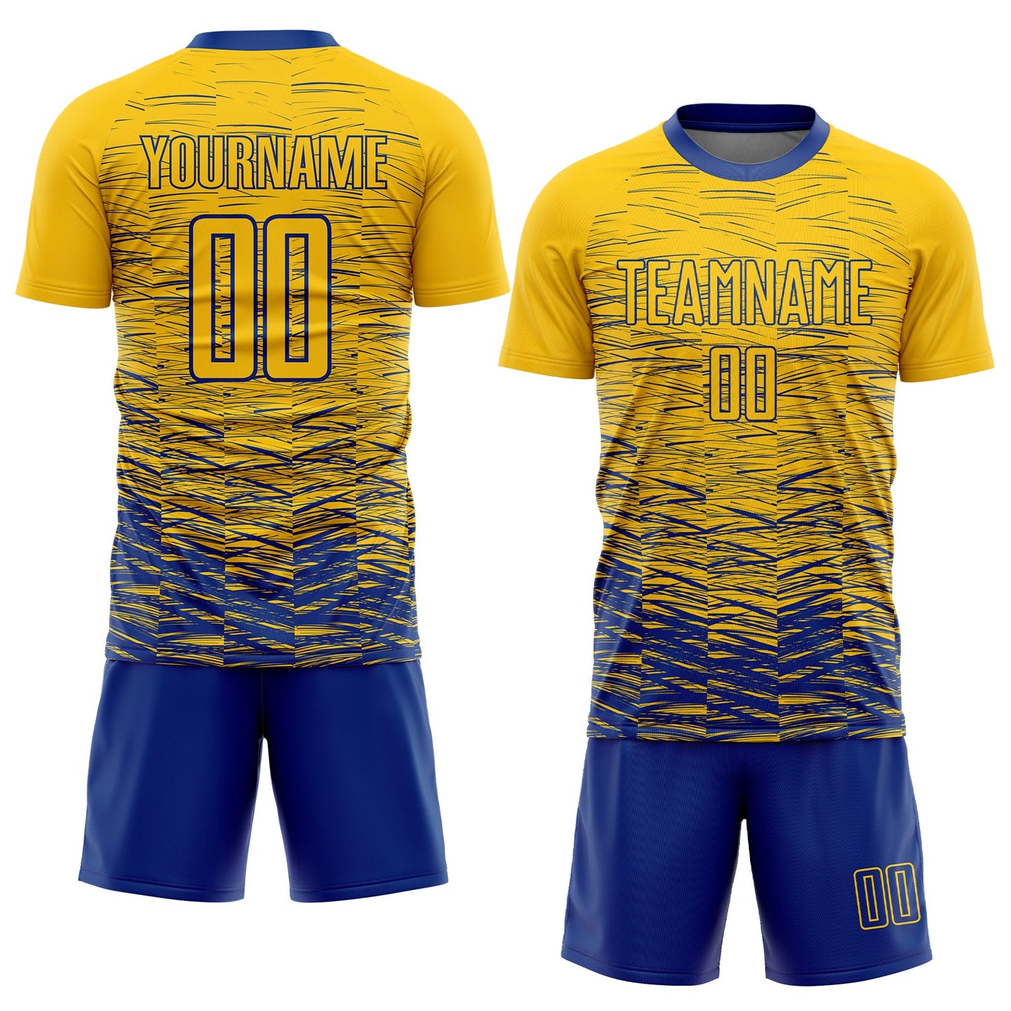 Custom Yellow Royal Sublimation Soccer Uniform Jersey view 2