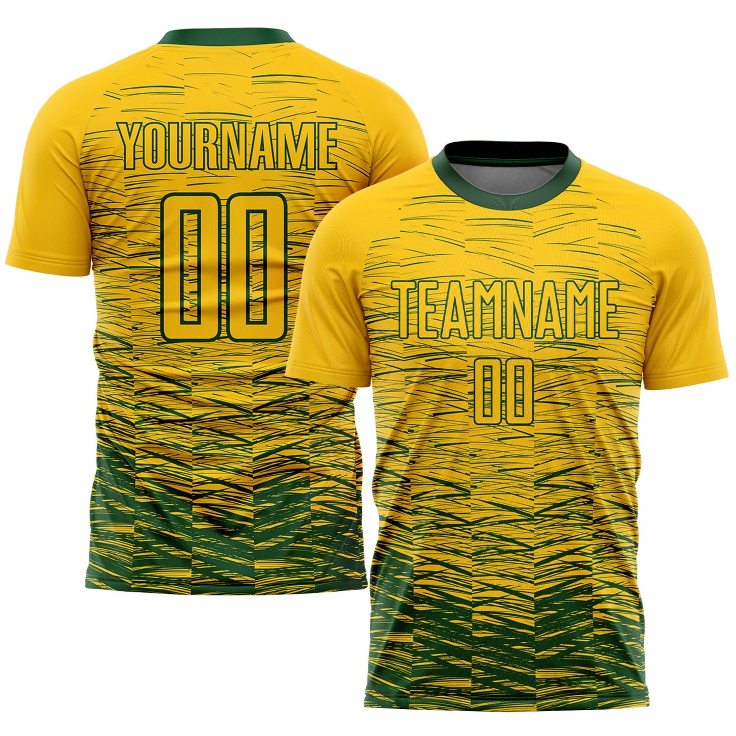 Custom Yellow Green Sublimation Soccer Uniform Jersey - Main View