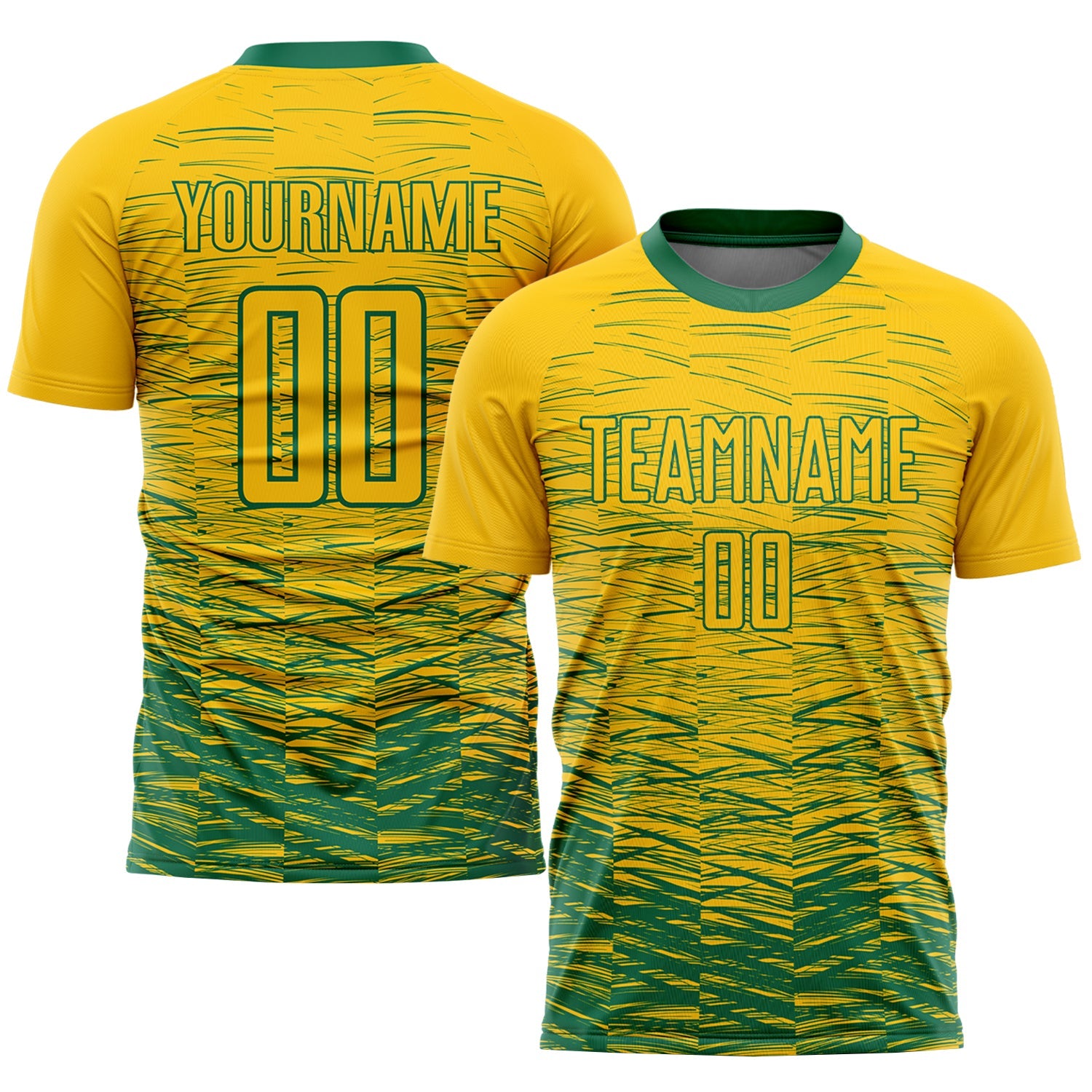Custom Yellow Kelly Green Sublimation Soccer Uniform Jersey - Main View
