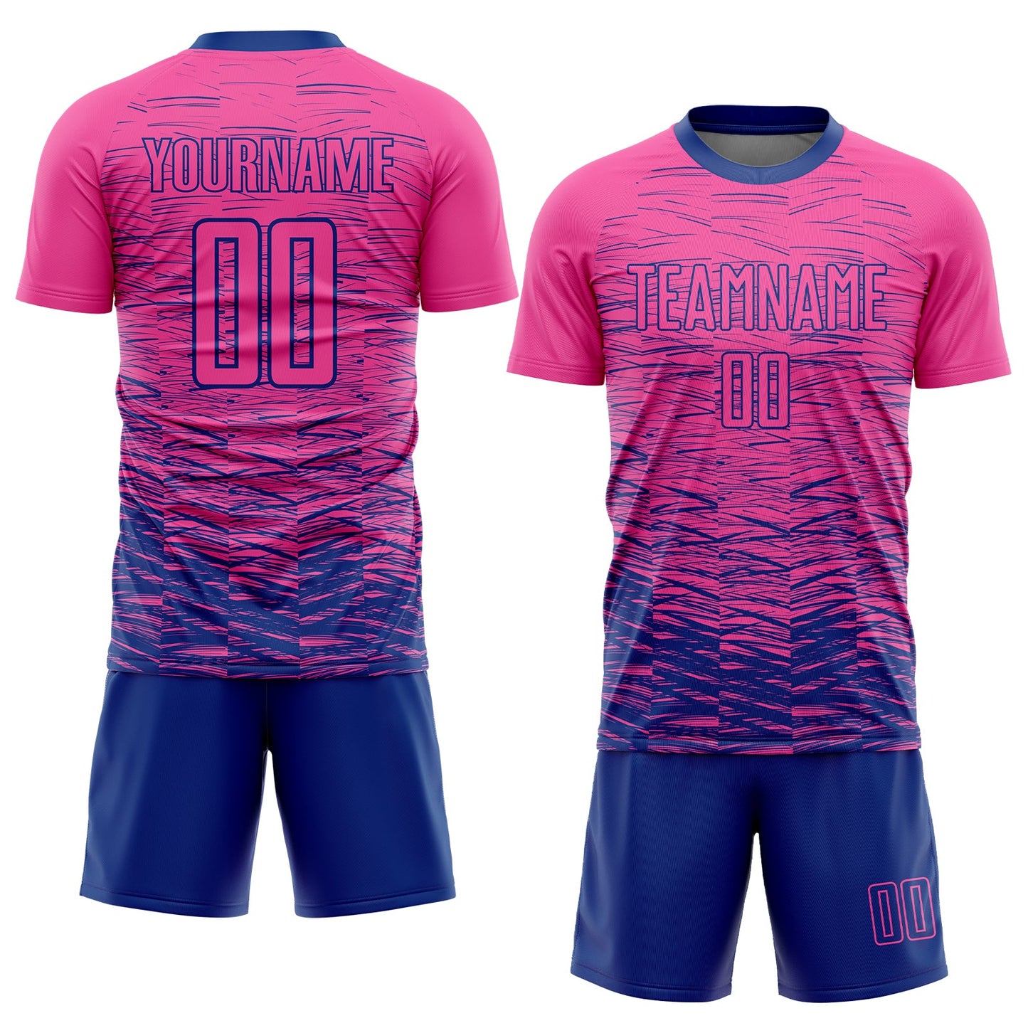 Custom Pink Royal Sublimation Soccer Uniform Jersey view 2