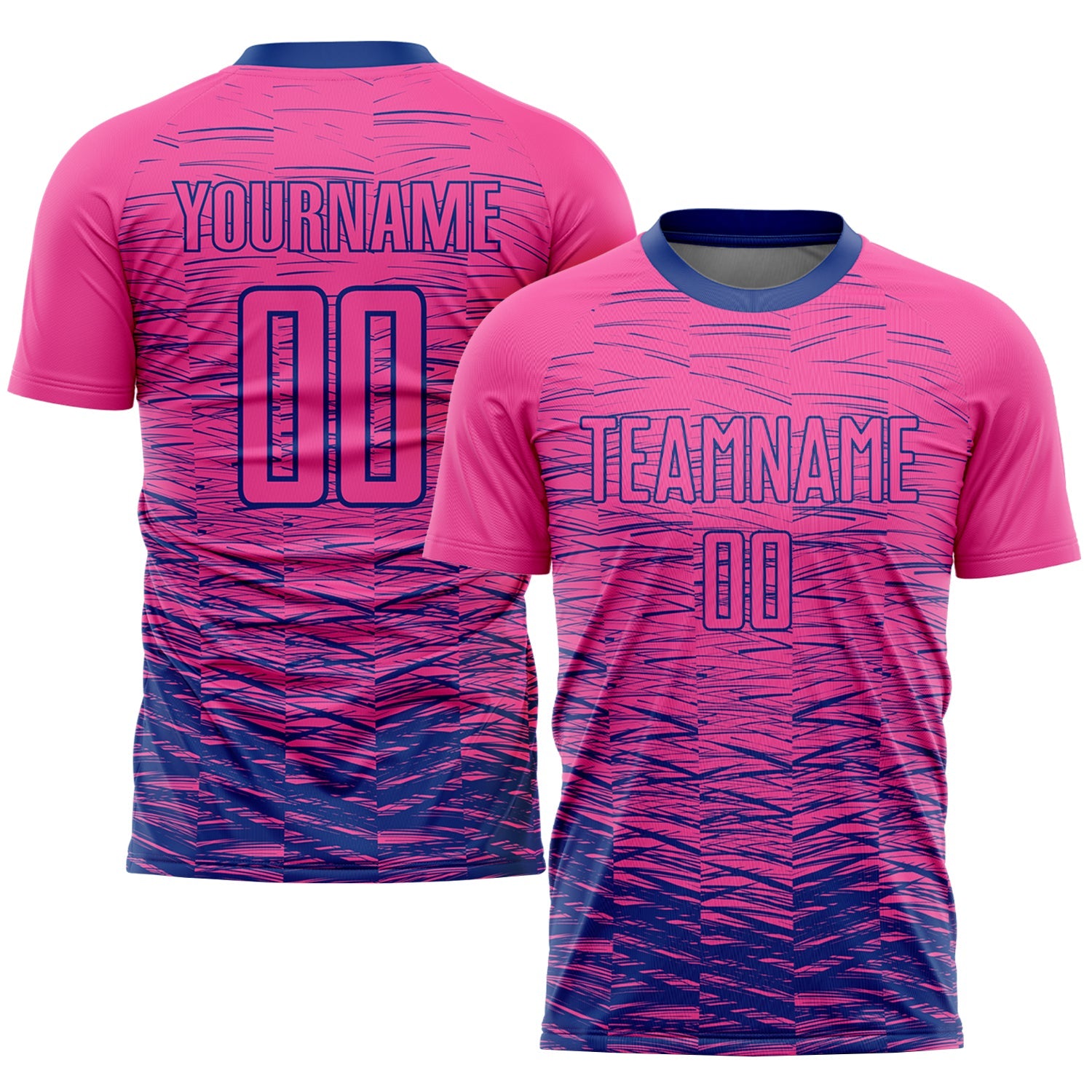 Custom Pink Royal Sublimation Soccer Uniform Jersey - Main View