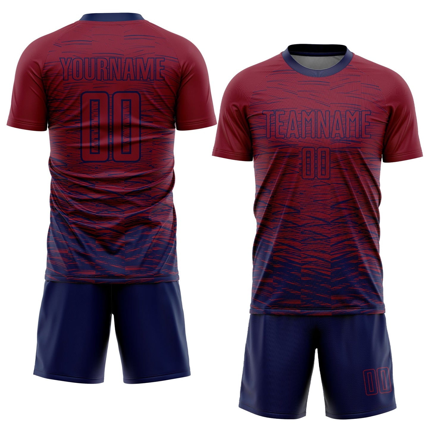 Custom Crimson Navy Sublimation Soccer Uniform Jersey view 2