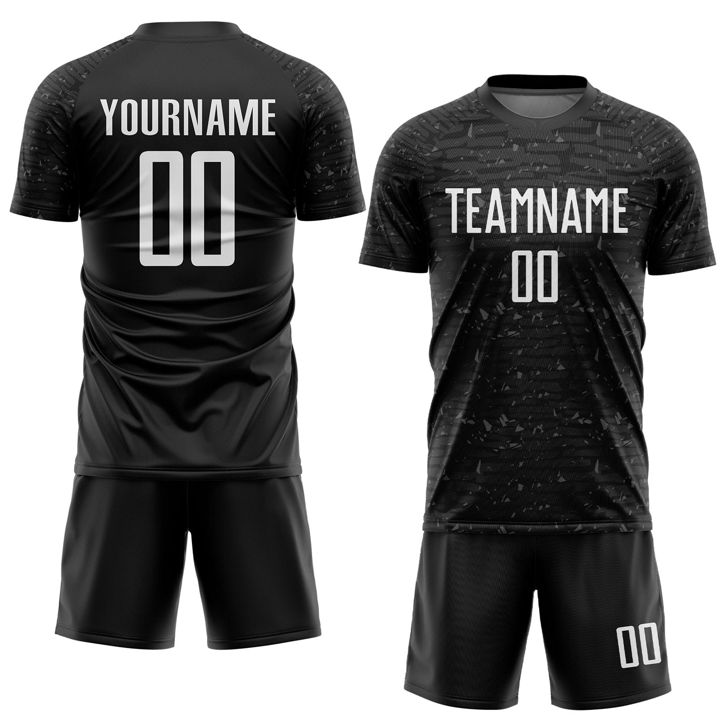 Custom Black White Sublimation Soccer Uniform Jersey view 2