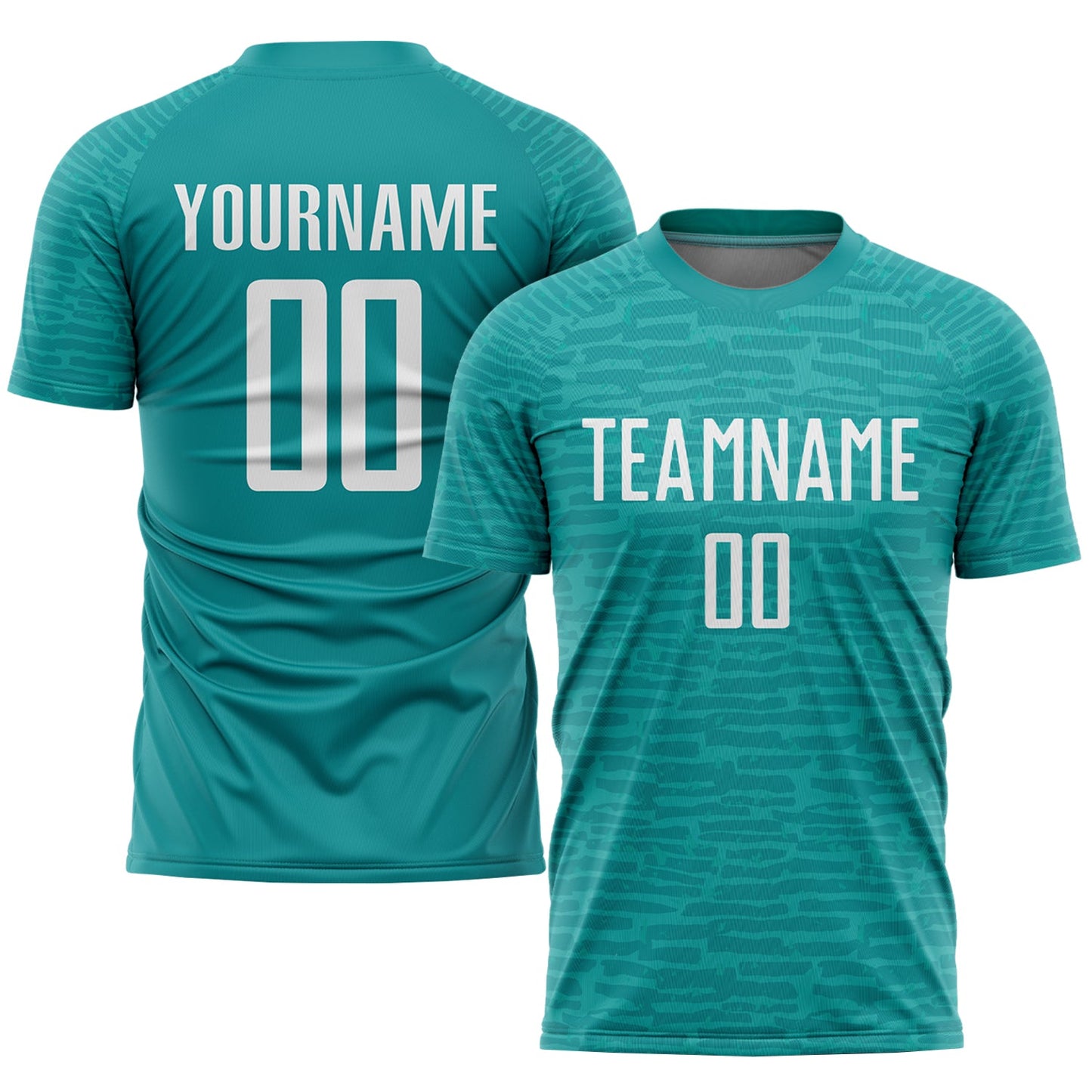 Custom Teal White Sublimation Soccer Uniform Jersey - Main View