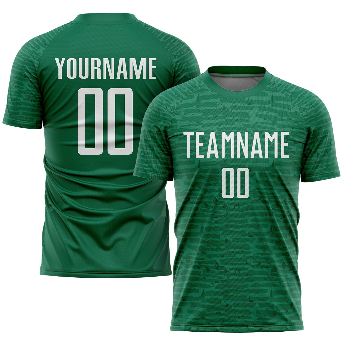 Custom Kelly Green White Sublimation Soccer Uniform Jersey - Main View