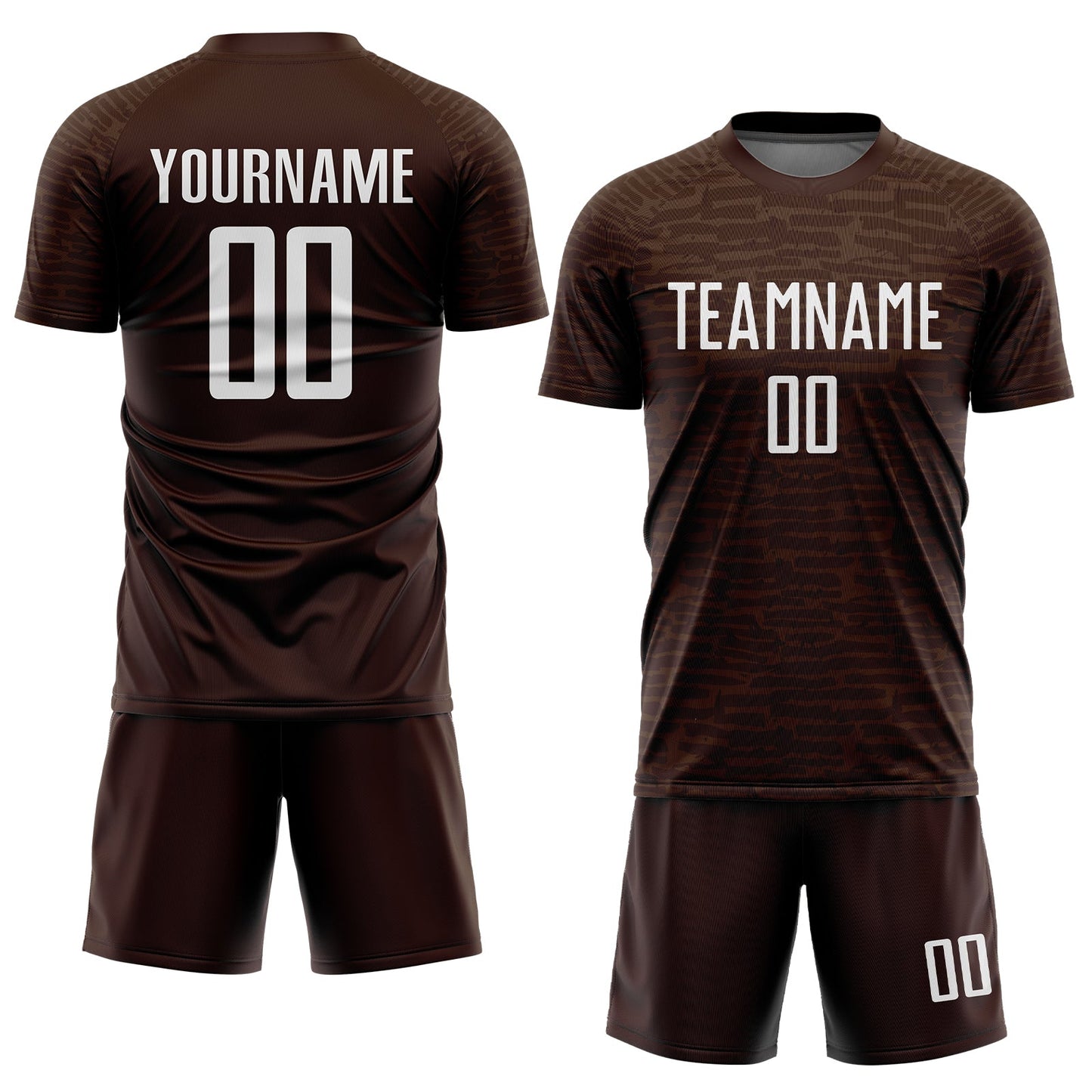 Custom Brown White Sublimation Soccer Uniform Jersey view 2