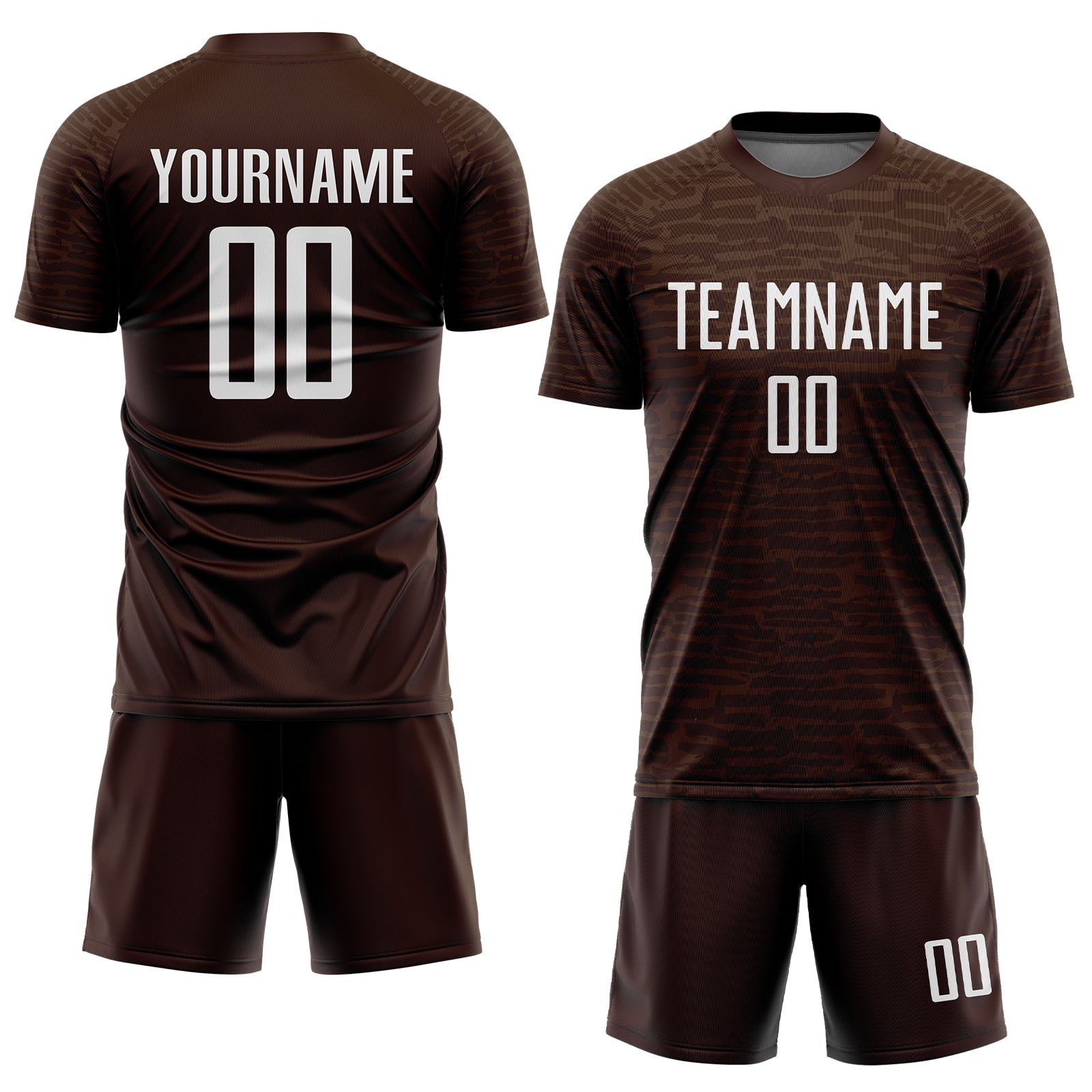 Custom Brown White Sublimation Soccer Uniform Jersey view 2