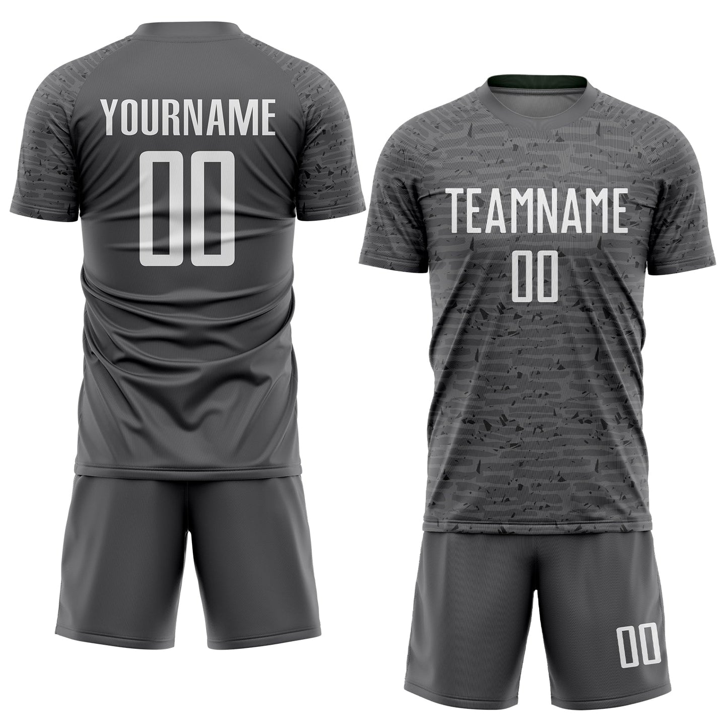 Custom Steel Gray White Sublimation Soccer Uniform Jersey view 2