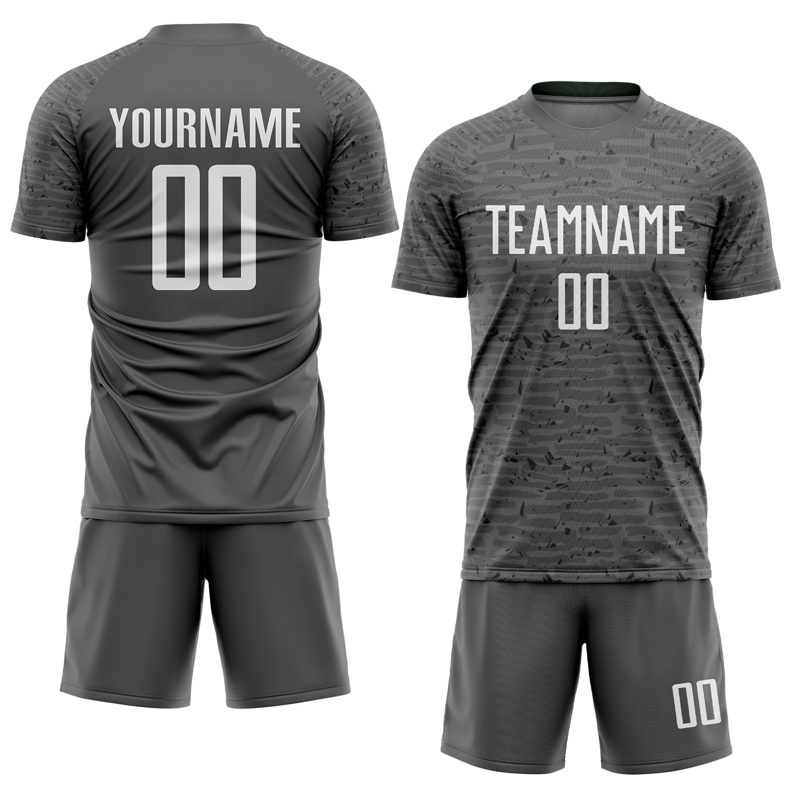 Custom Steel Gray White Sublimation Soccer Uniform Jersey view 2