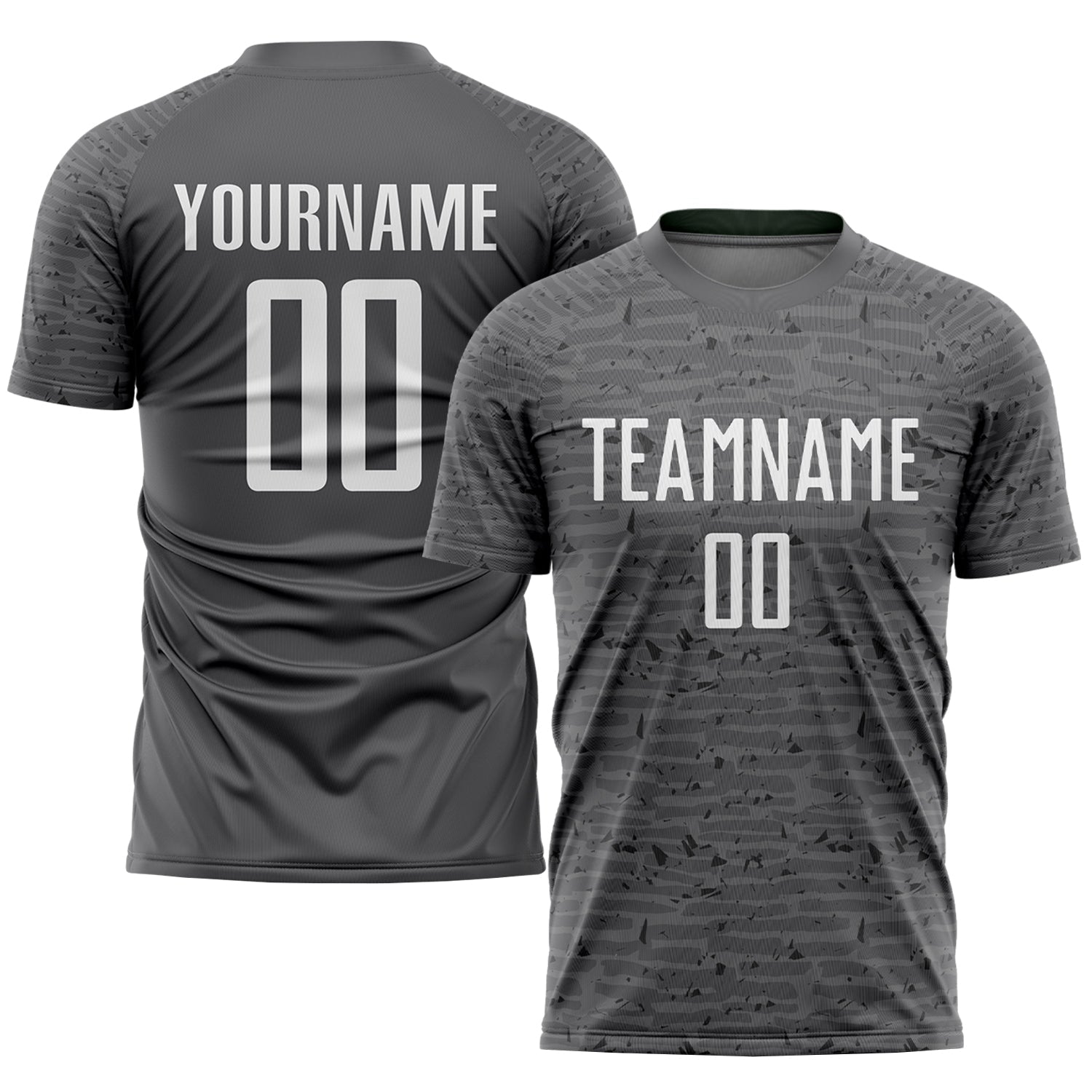 Custom Steel Gray White Sublimation Soccer Uniform Jersey - Main View