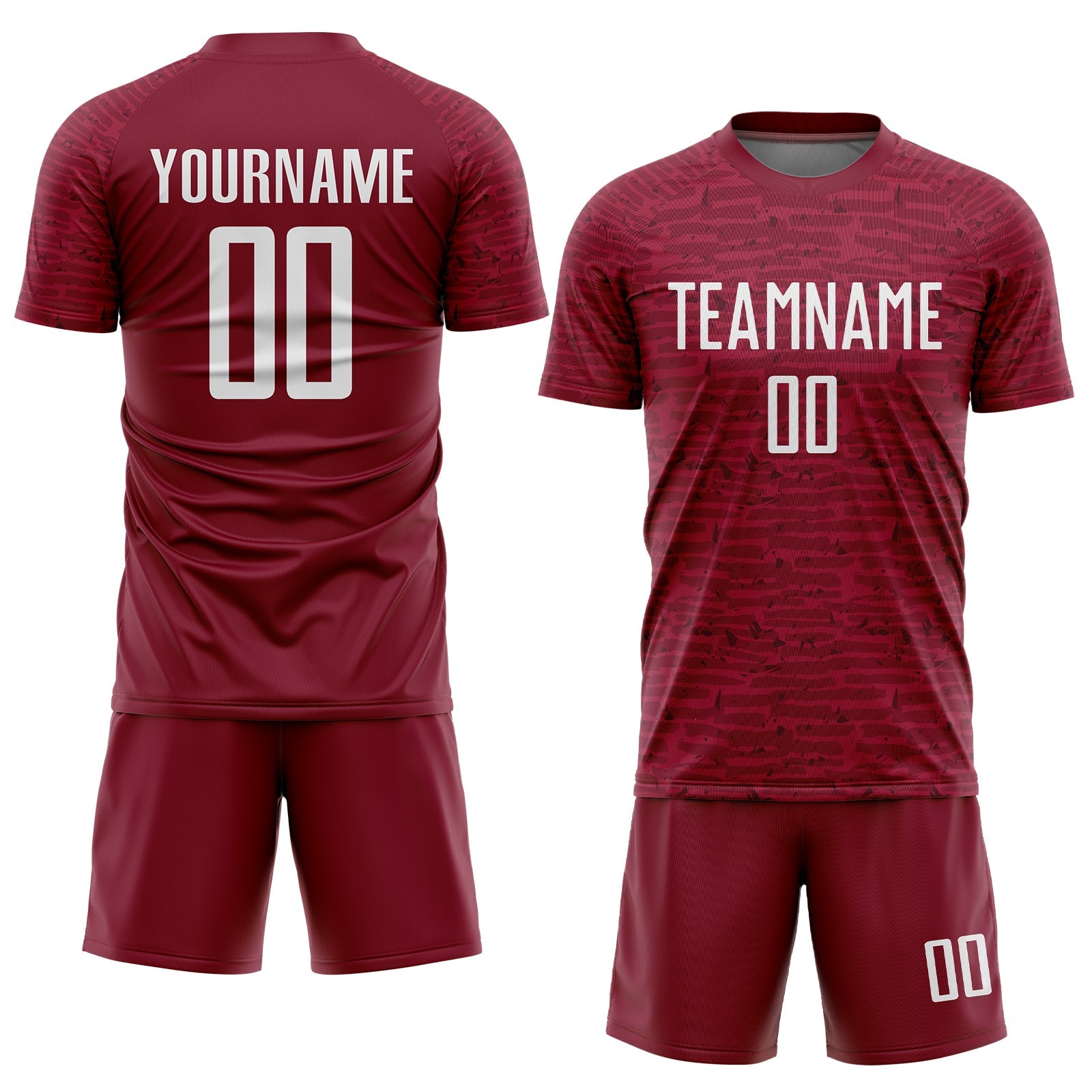 Custom Crimson White Sublimation Soccer Uniform Jersey view 2