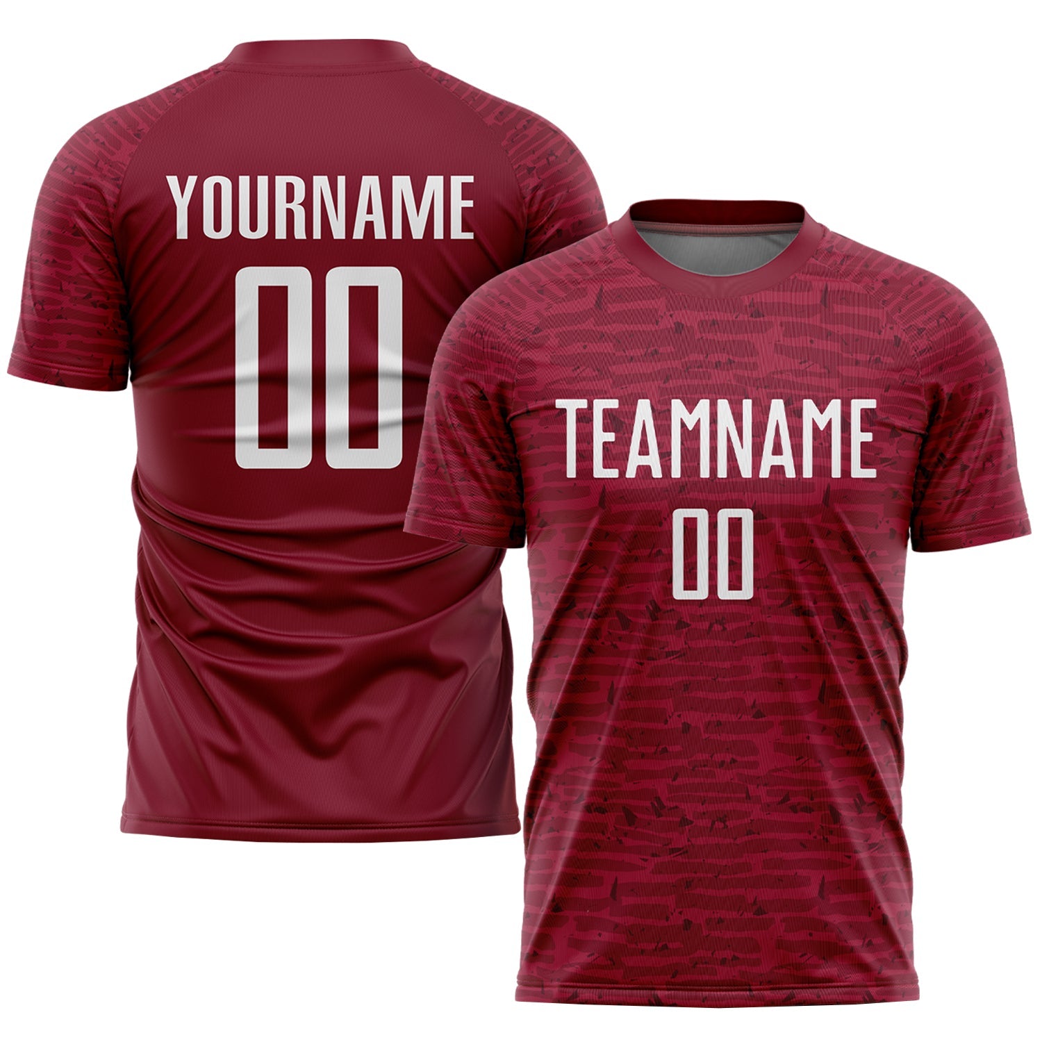 Custom Crimson White Sublimation Soccer Uniform Jersey - Main View