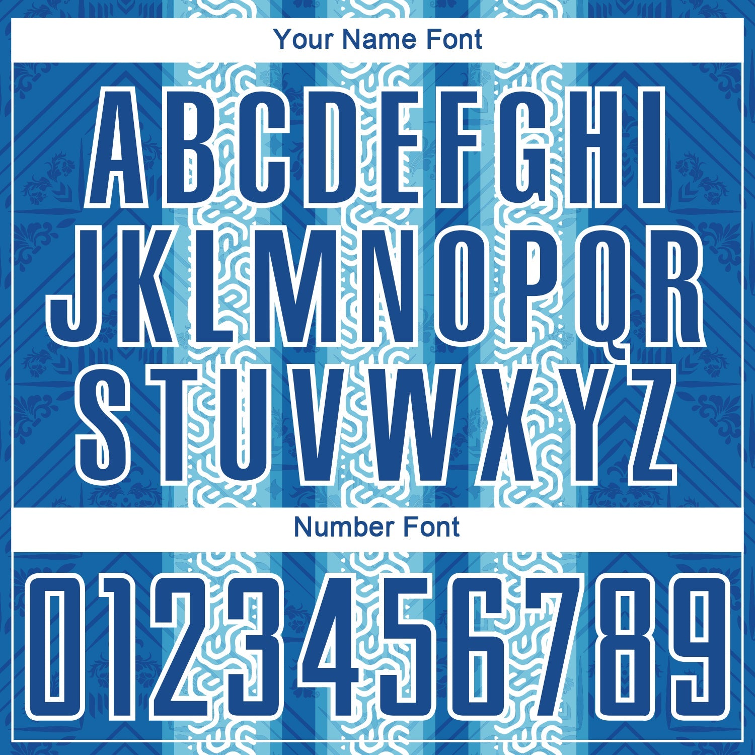 Custom Blue Light Blue-White Ethnic Stripes Sublimation Soccer Uniform Jersey view 6