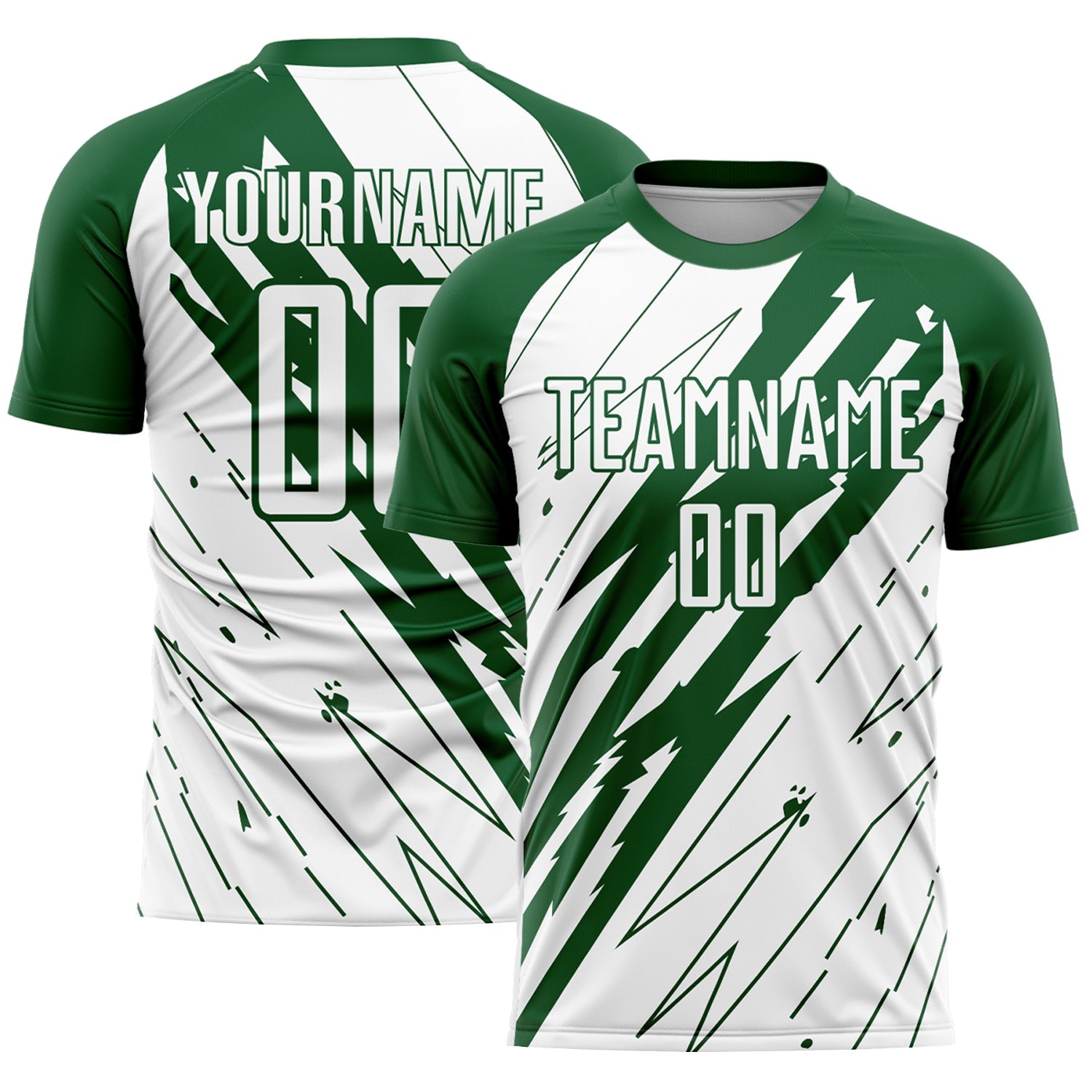 Custom Kelly Green White Sublimation Soccer Uniform Jersey - Main View