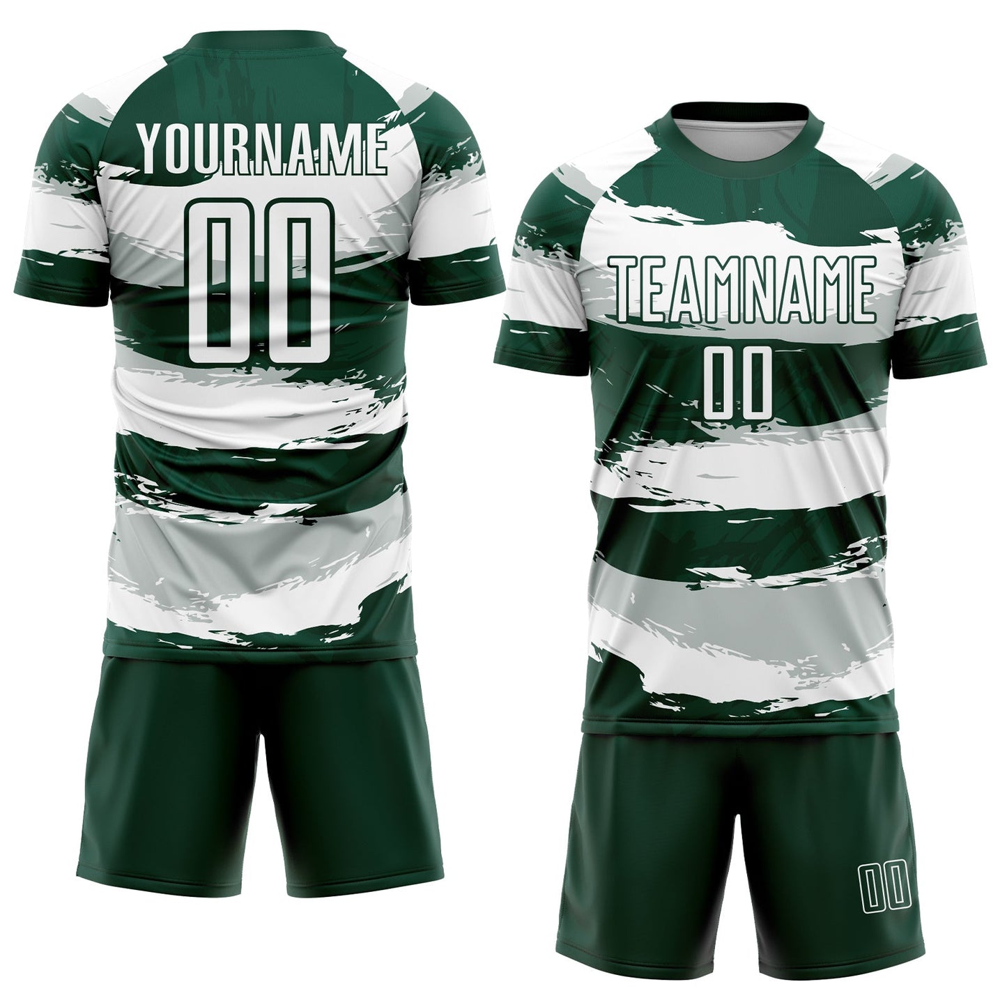 Custom Green White Sublimation Soccer Uniform Jersey view 2