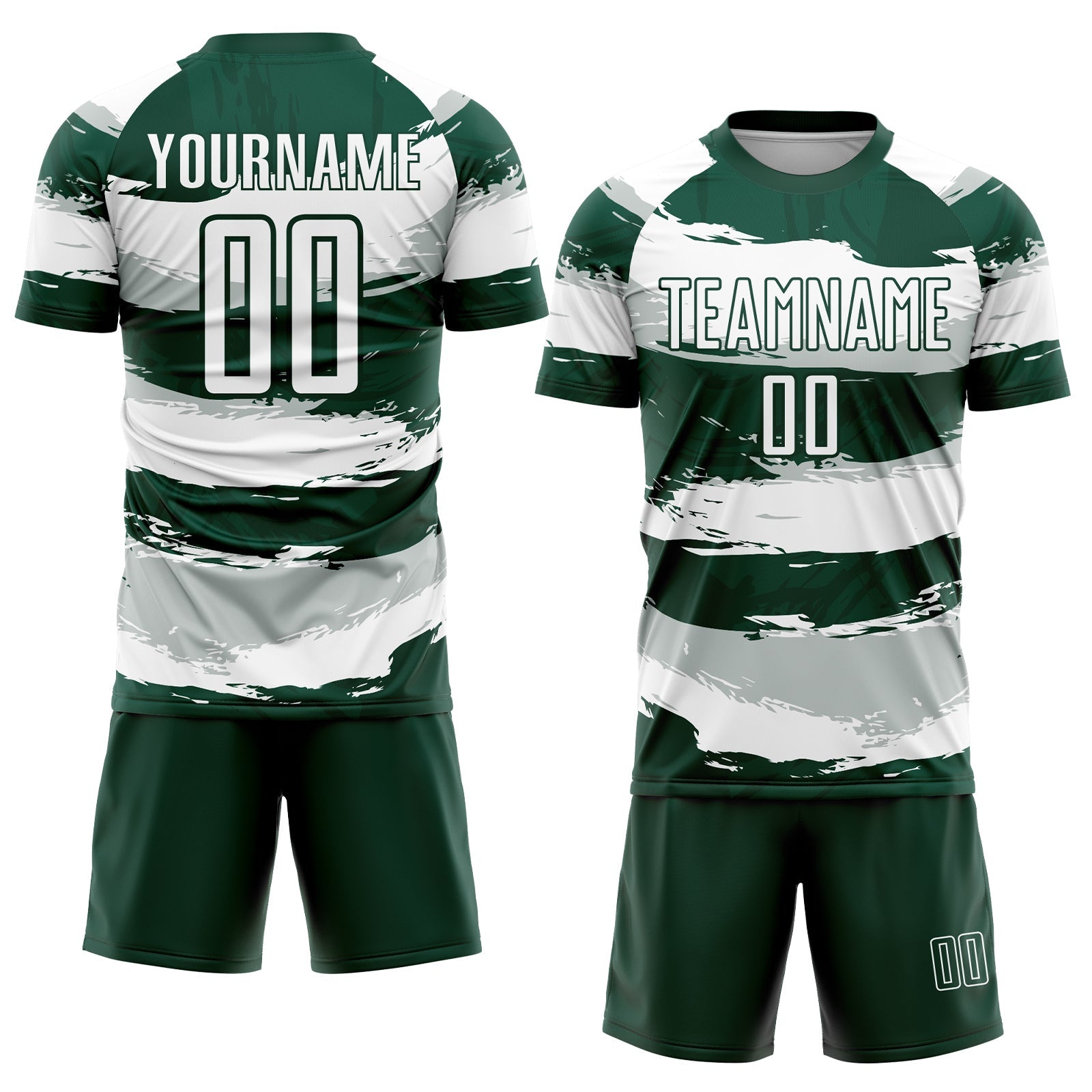 Custom Green White Sublimation Soccer Uniform Jersey view 2