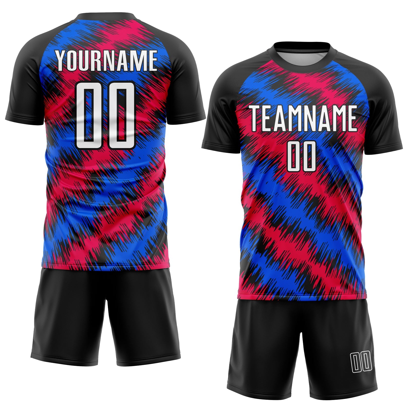 Custom Black Red-Royal Sublimation Soccer Uniform Jersey view 2