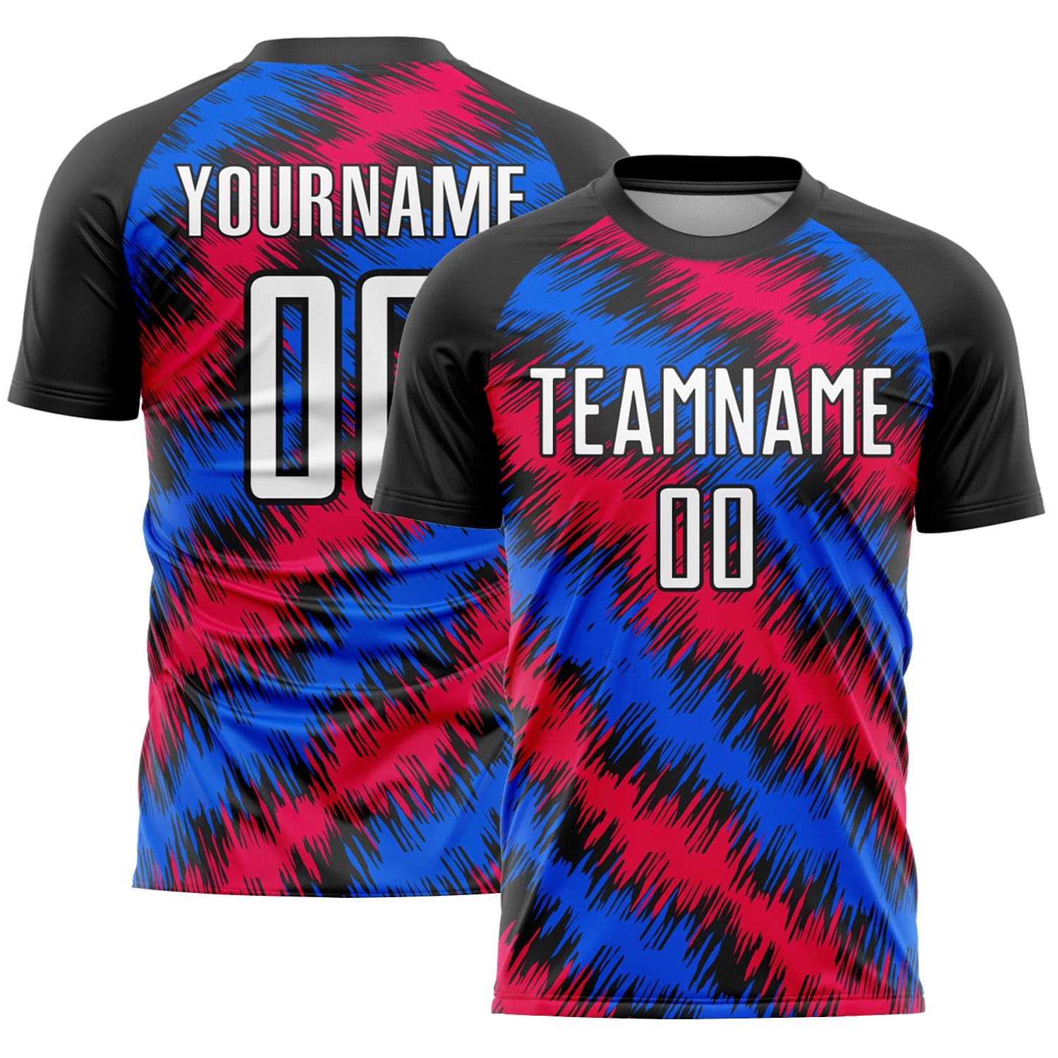 Custom Black Red-Royal Sublimation Soccer Uniform Jersey - Main View