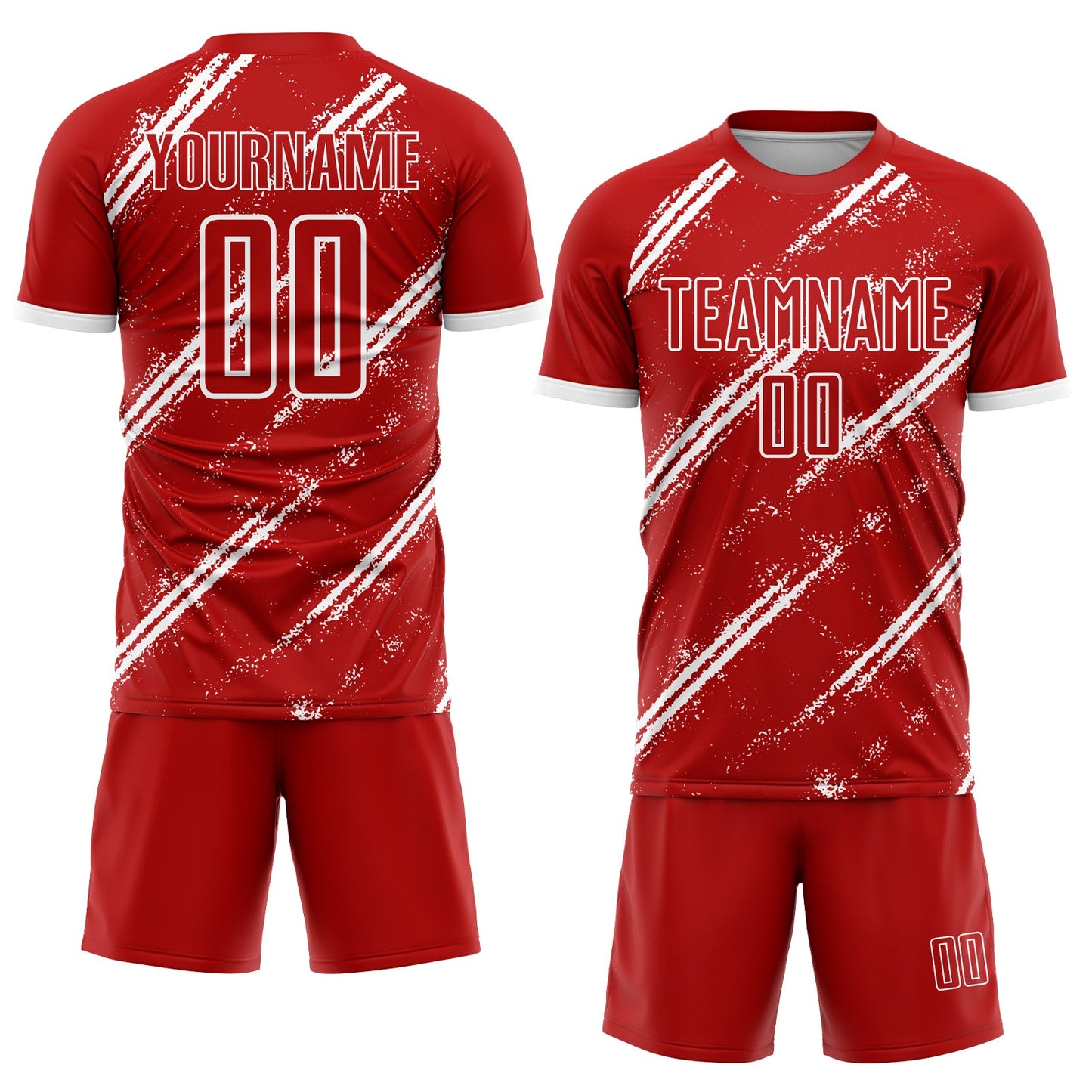 Custom Red White Sublimation Soccer Uniform Jersey view 2