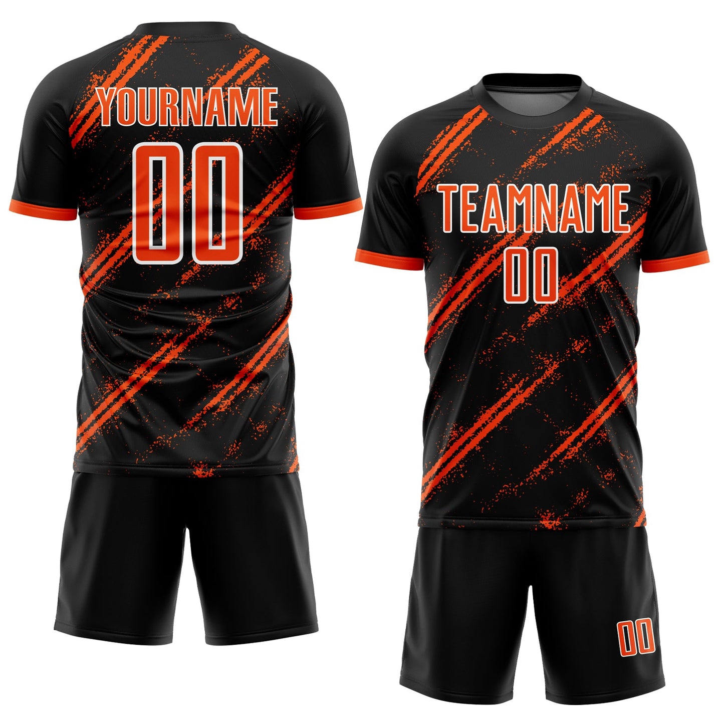 Custom Black Orange-White Sublimation Soccer Uniform Jersey view 2