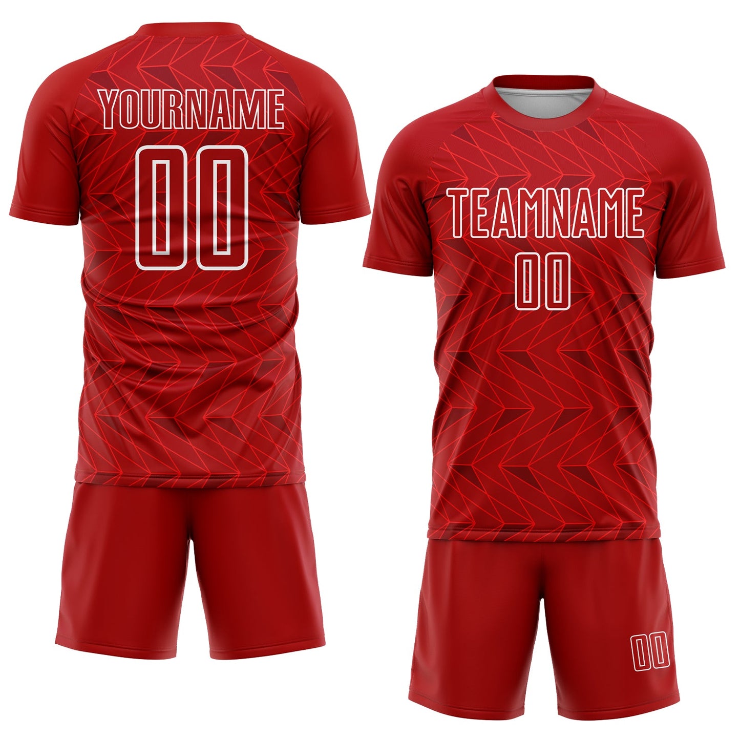 Custom Red White Sublimation Soccer Uniform Jersey view 2