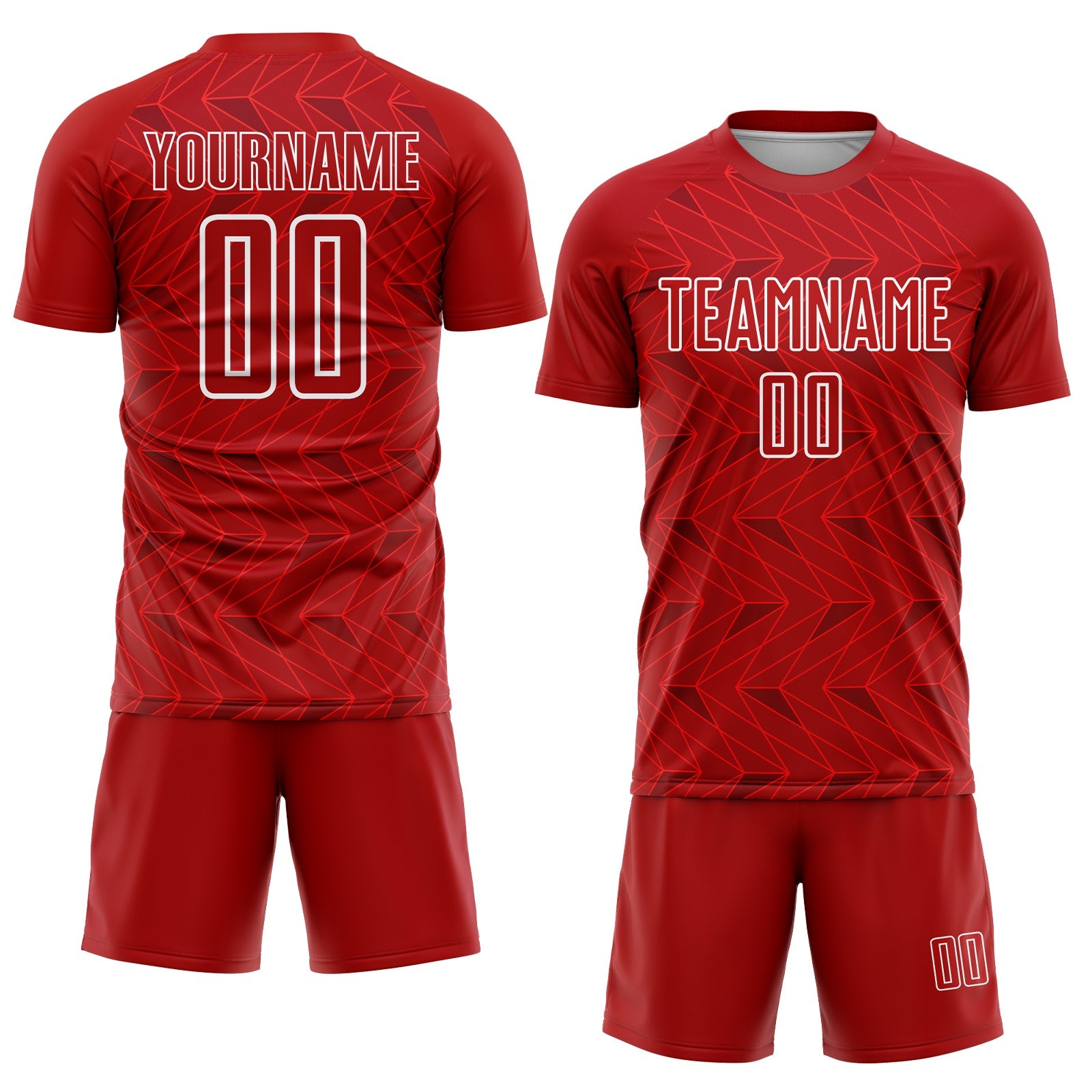 Custom Red White Sublimation Soccer Uniform Jersey view 2