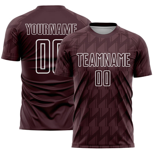 Custom Brown White Sublimation Soccer Uniform Jersey - Main View