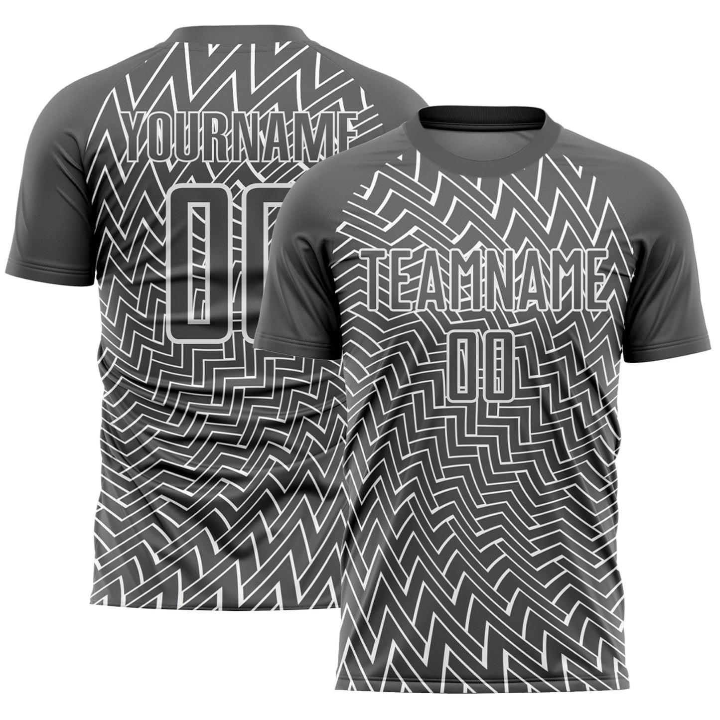 Custom Steel Gray White Lines Sublimation Soccer Uniform Jersey - Main View