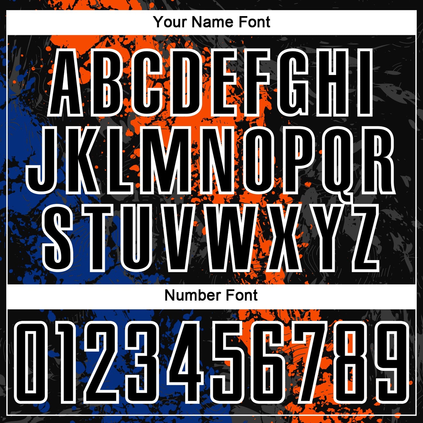 Custom Black Orange-Royal Dripping Splatter Art Sublimation Soccer Uniform Jersey view 6