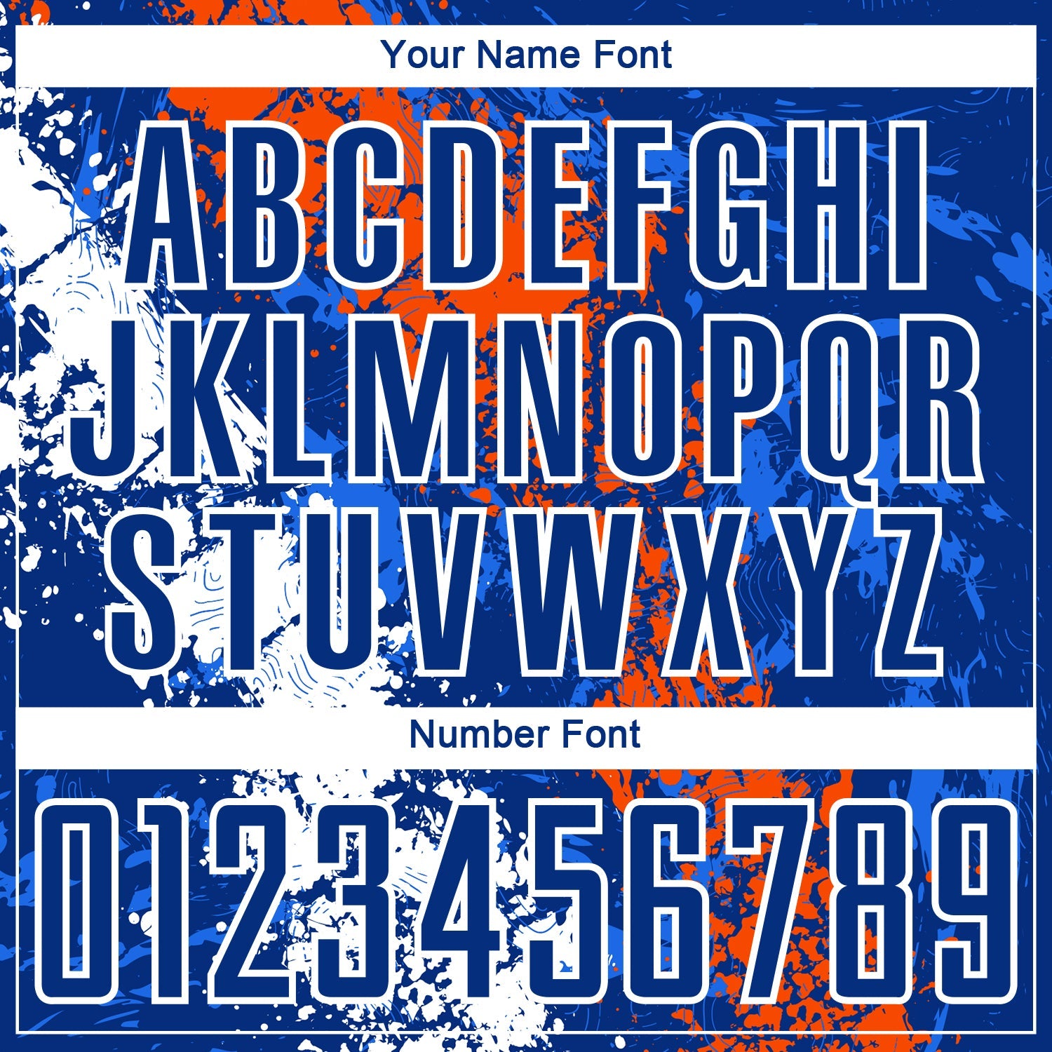Custom Royal Orange-White Dripping Splatter Art Sublimation Soccer Uniform Jersey view 6