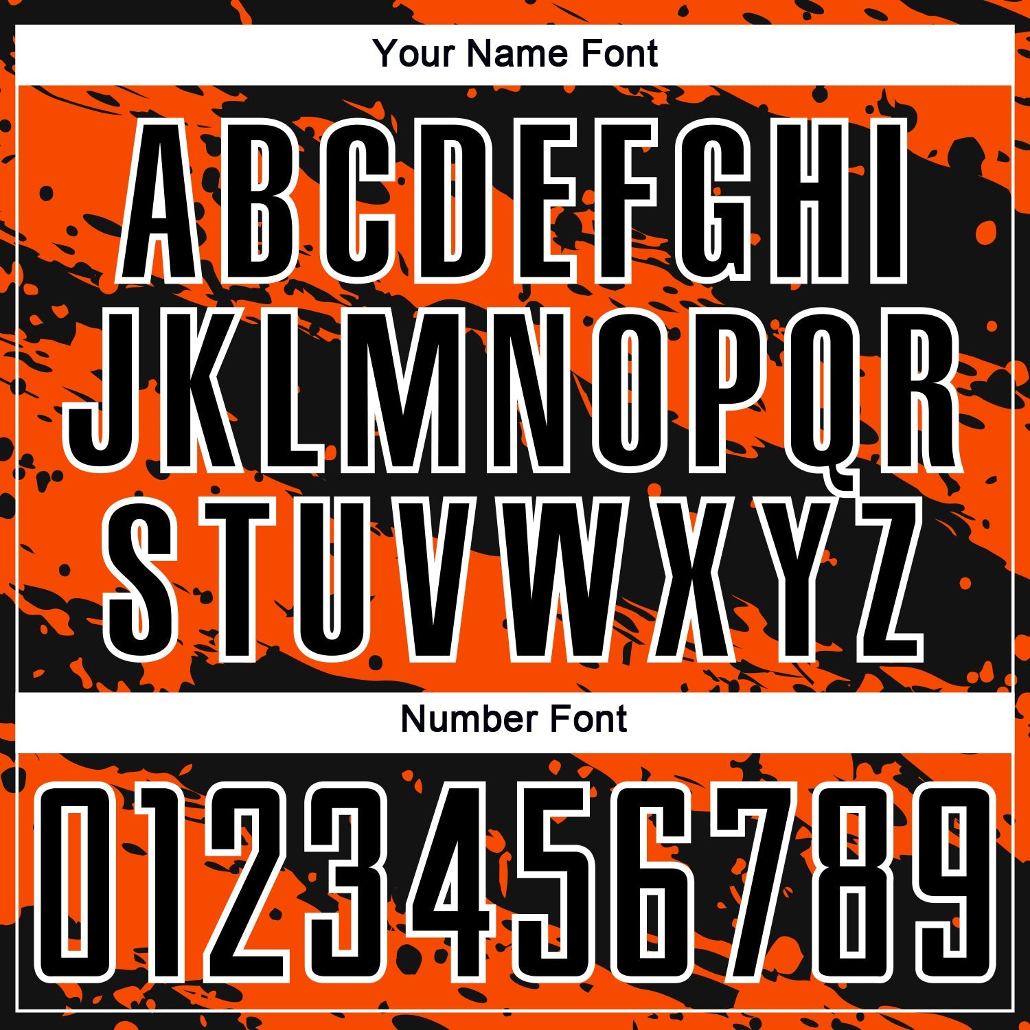Custom Black Orange-White Splash Sublimation Soccer Uniform Jersey view 6