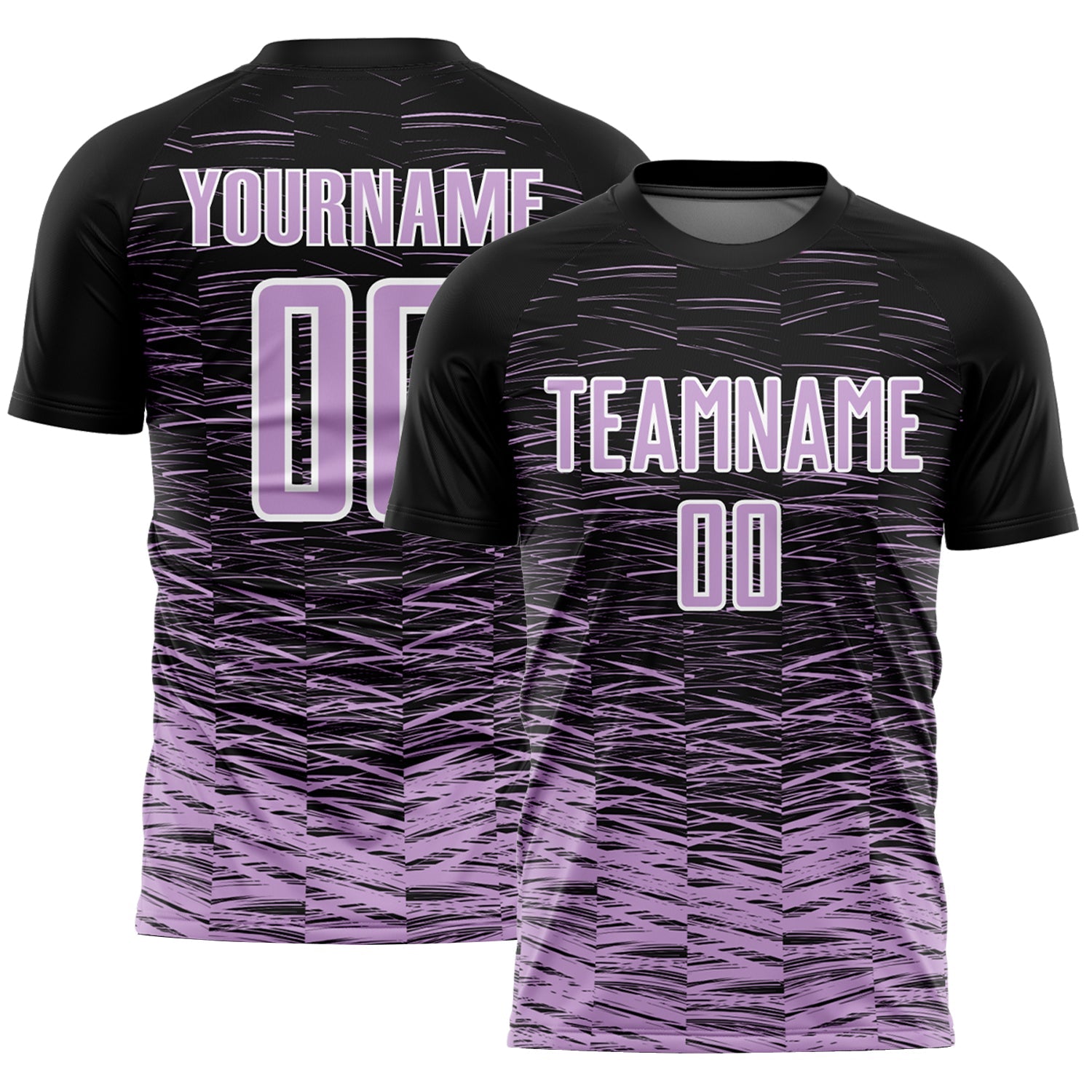 Custom Black Light Purple-White Line Sublimation Soccer Uniform Jersey - Main View