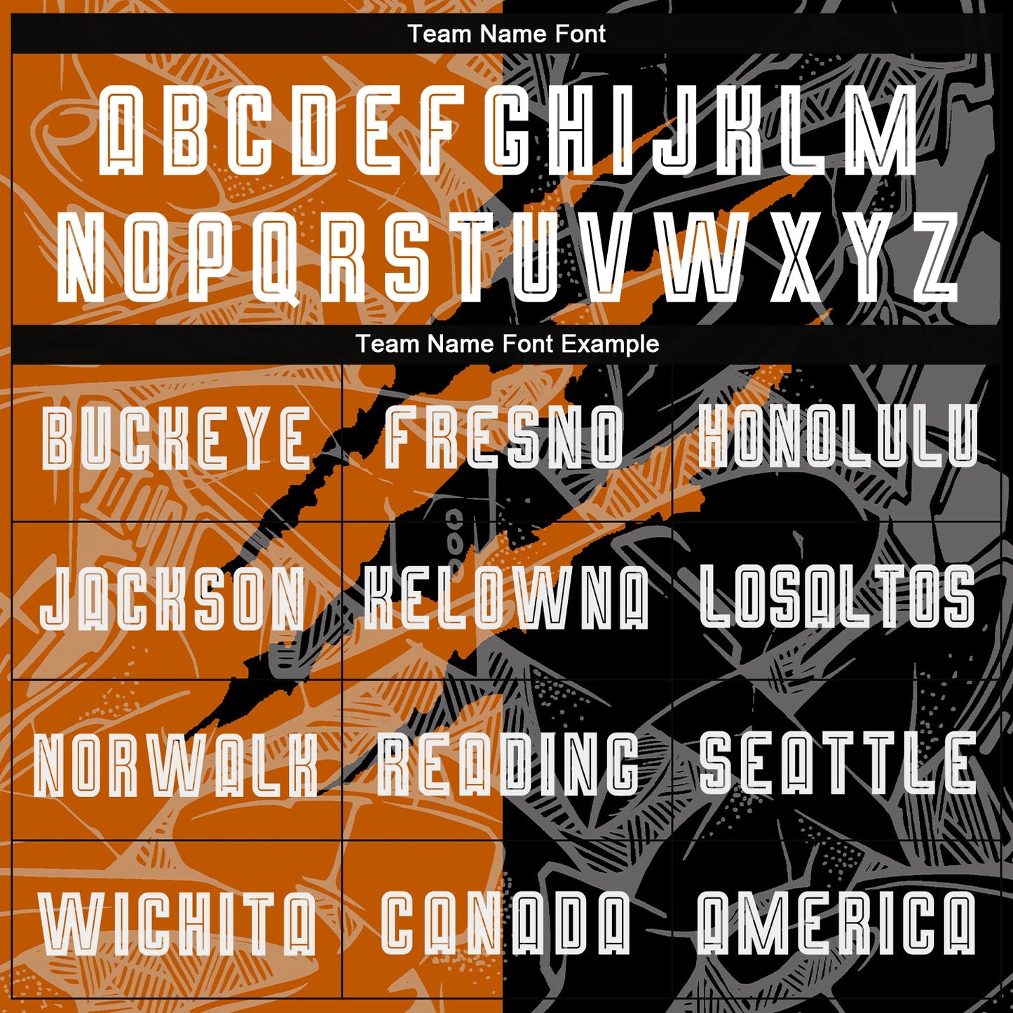 Custom Graffiti Pattern Black-Texas Orange Scratch Sublimation Soccer Uniform Jersey view 5