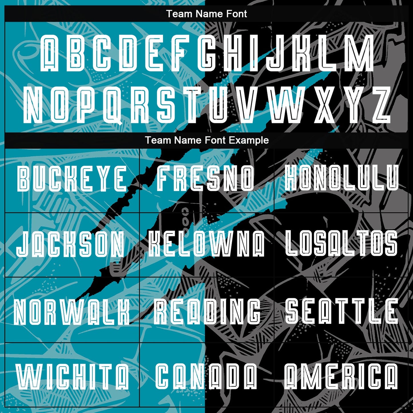Custom Graffiti Pattern Black-Teal Scratch Sublimation Soccer Uniform Jersey view 5