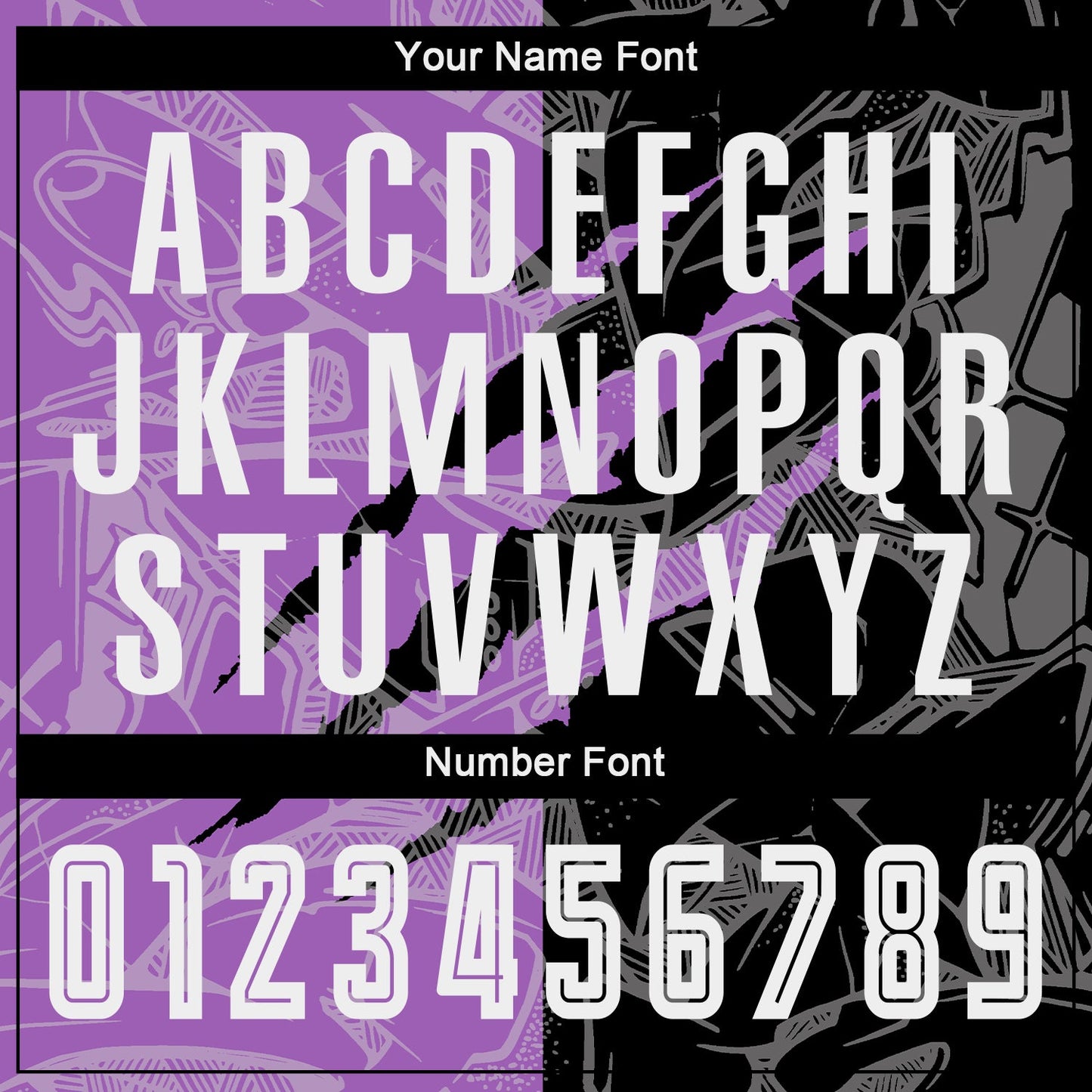 Custom Graffiti Pattern Black-Medium Purple Scratch Sublimation Soccer Uniform Jersey view 6