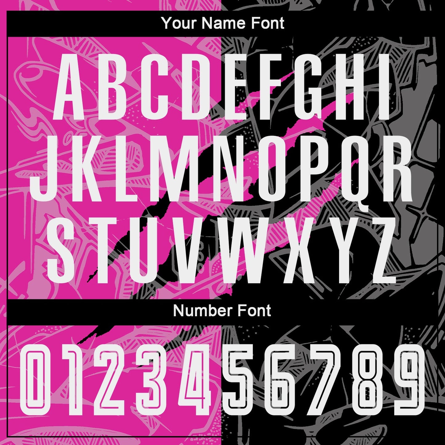 Custom Graffiti Pattern Black-Deep Pink Scratch Sublimation Soccer Uniform Jersey view 6