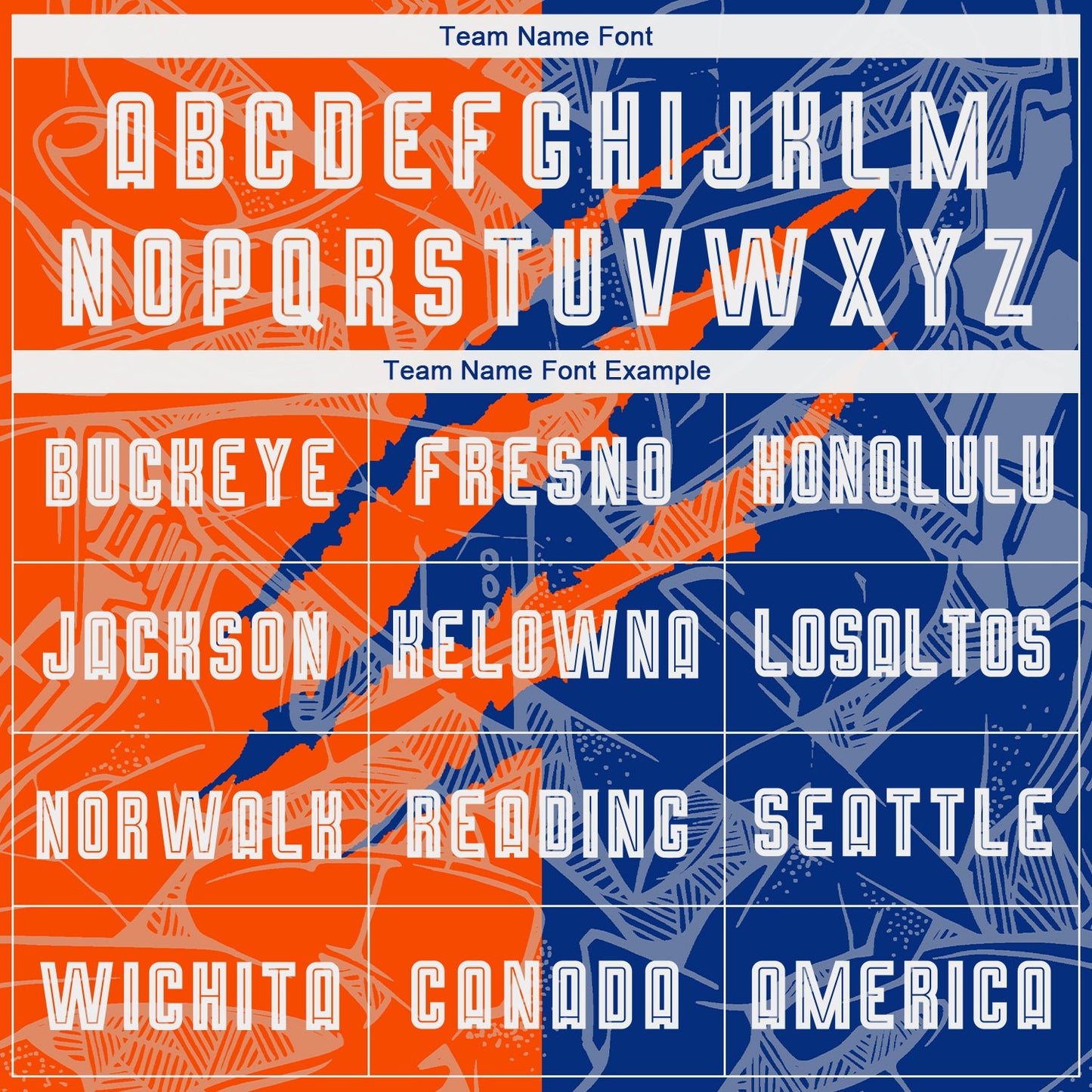 Custom Graffiti Pattern Royal-Orange Scratch Sublimation Soccer Uniform Jersey view 5