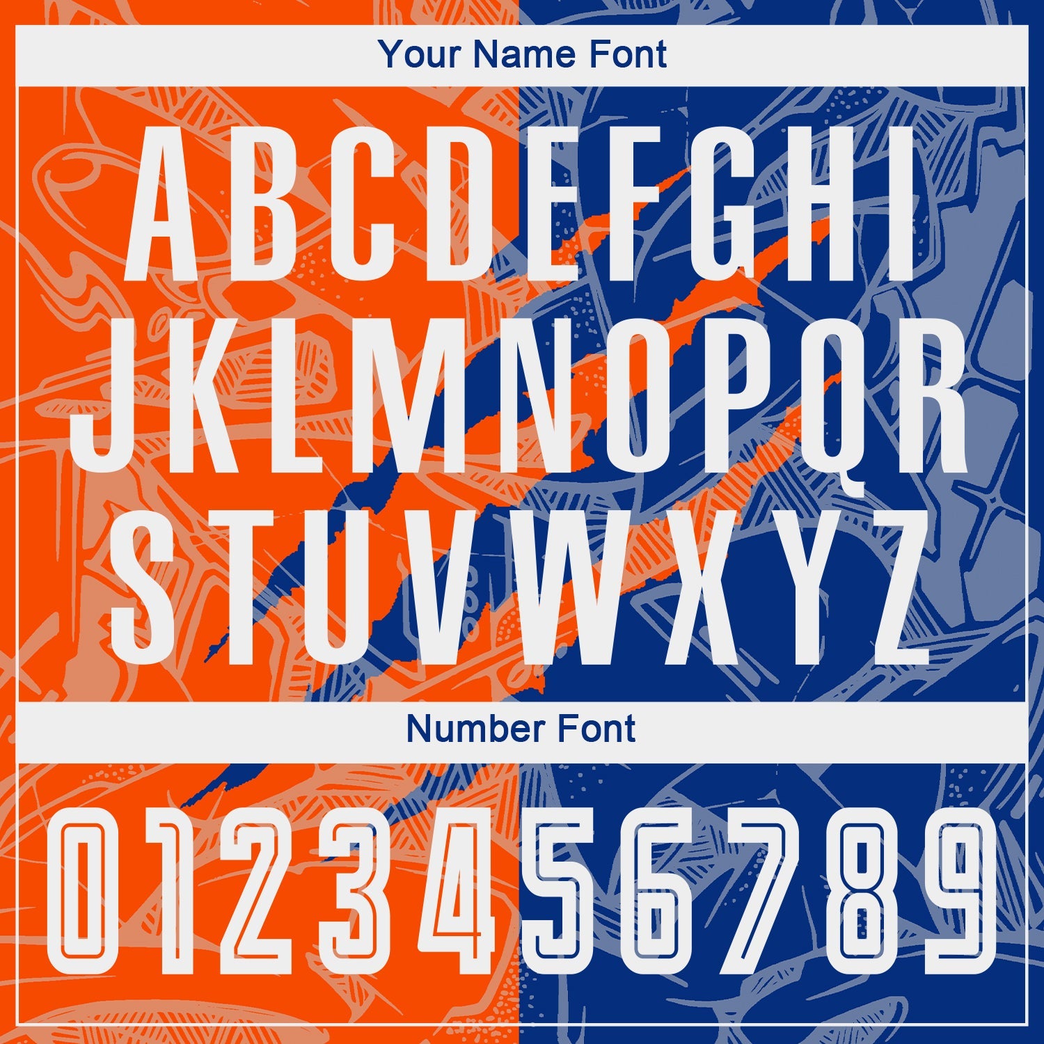 Custom Graffiti Pattern Royal-Orange Scratch Sublimation Soccer Uniform Jersey view 6